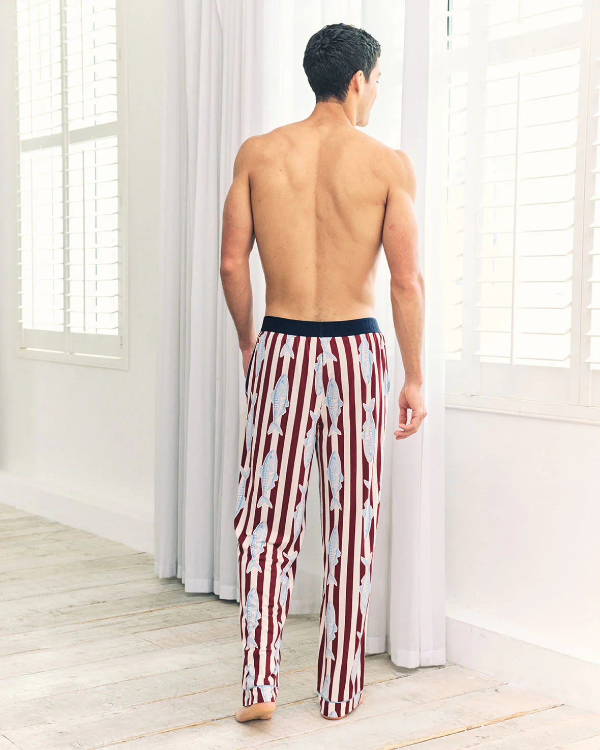 Gone Fishing Stripe Print Long Pyjama Bottoms - Image 4