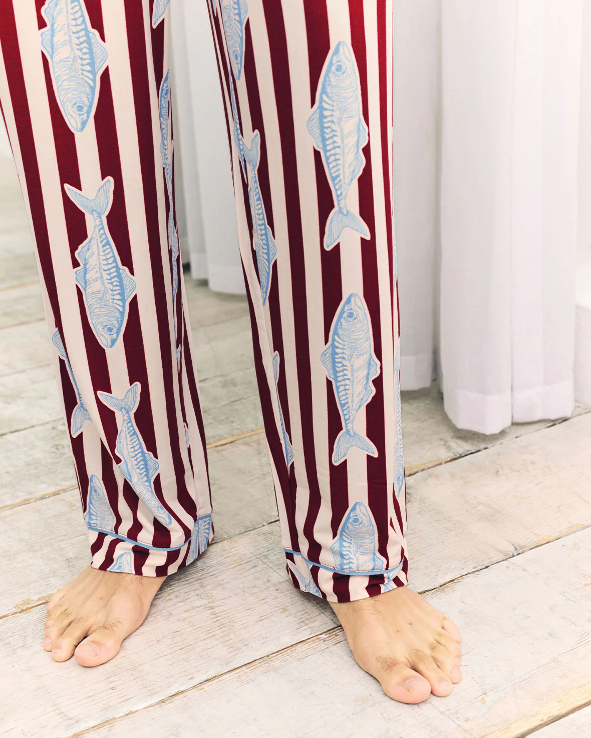 Gone Fishing Stripe Print Long Pyjama Bottoms - Image 5