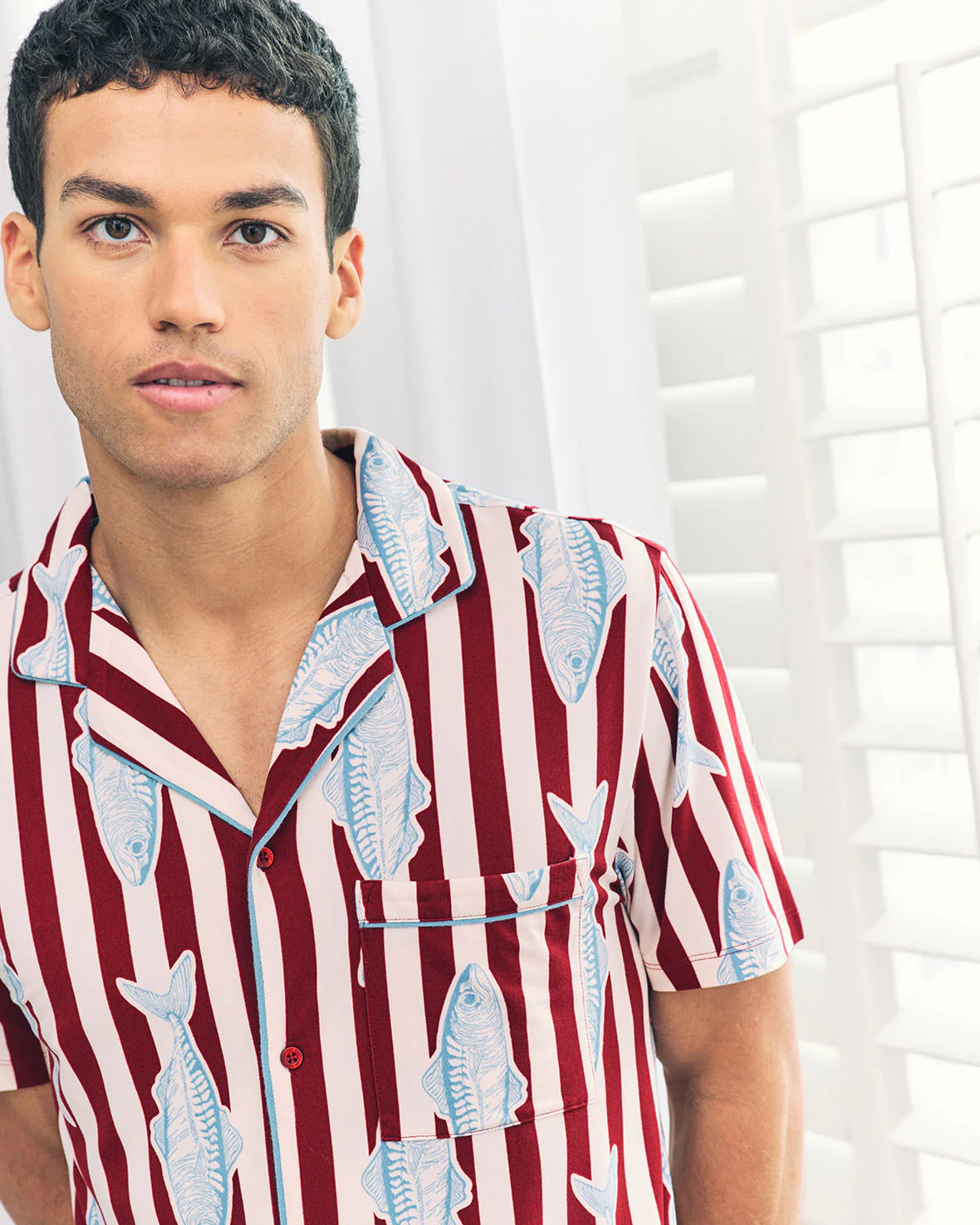Gone Fishing Stripe Print Short Pyjama Set - Image 4