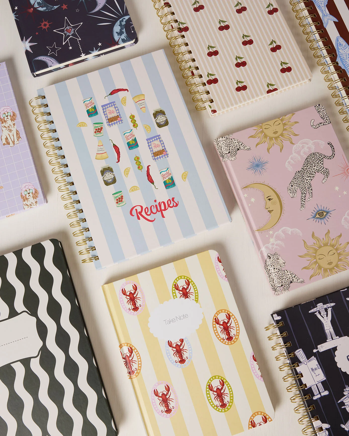 Deli Stripe Print Hardback Spiral Recipe Journal - Image 4