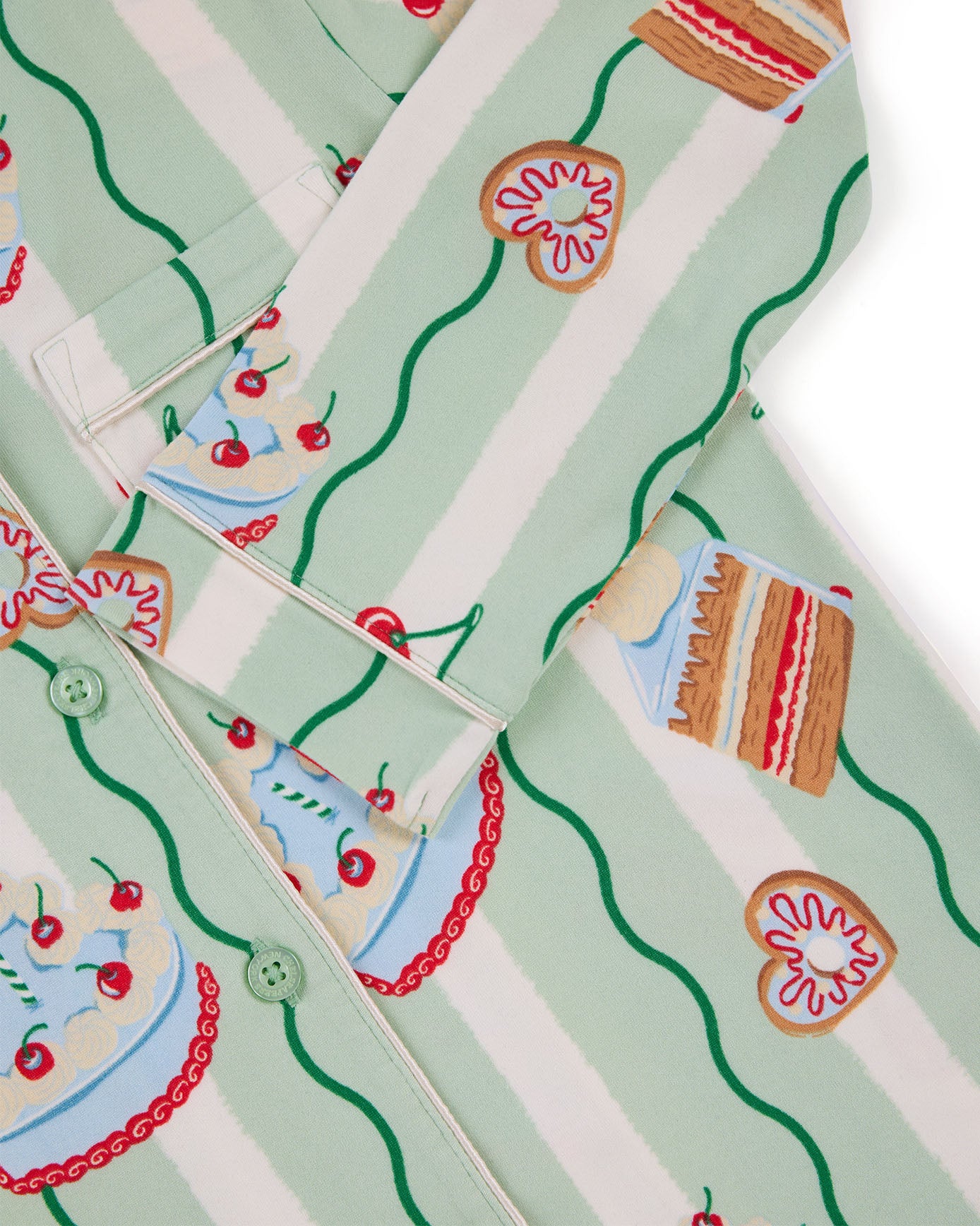 Kids Cake Print Long Pyjama Set - Image 2