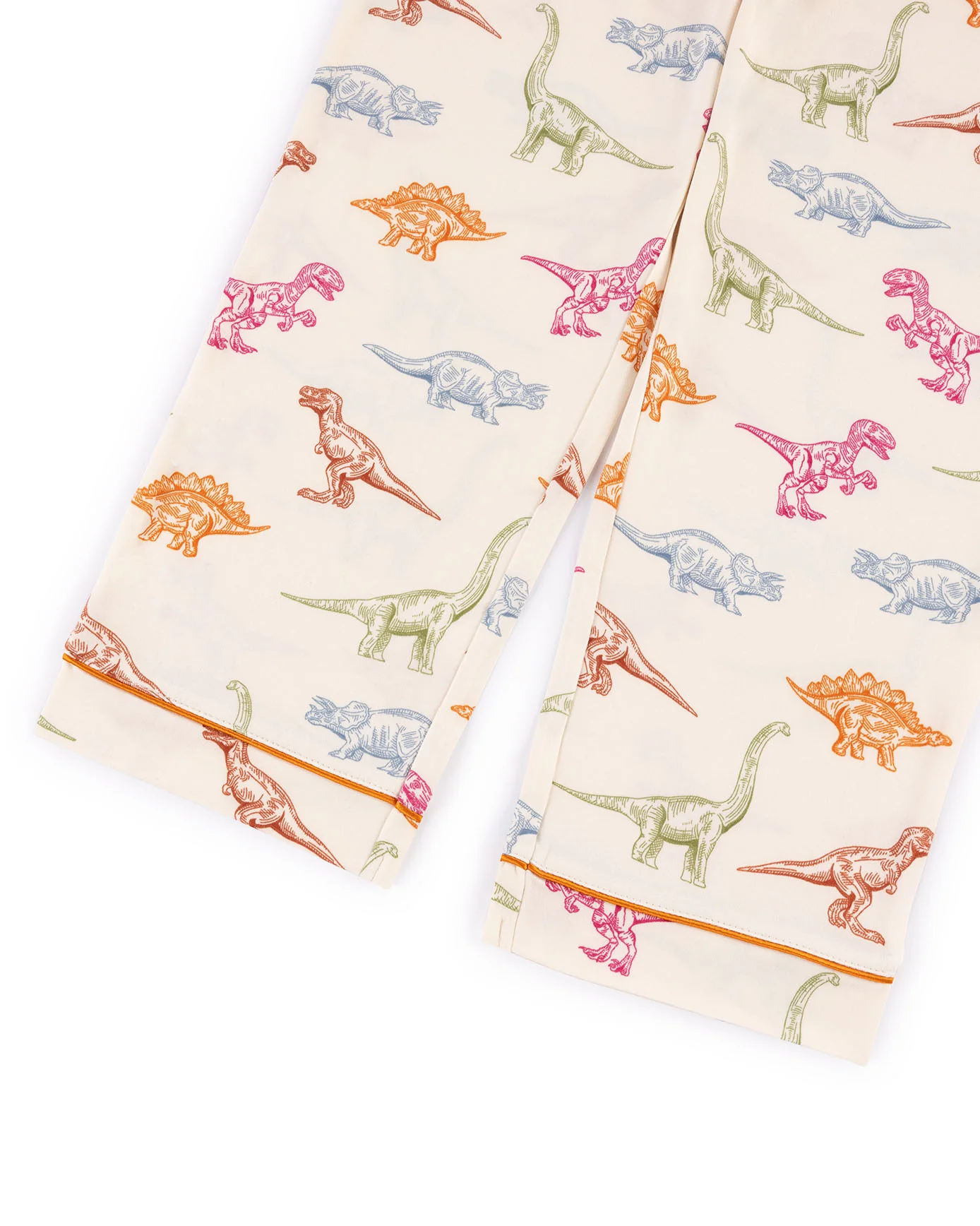 Kids Dinosaur Print Button Up Long Pyjama Set - Image 8