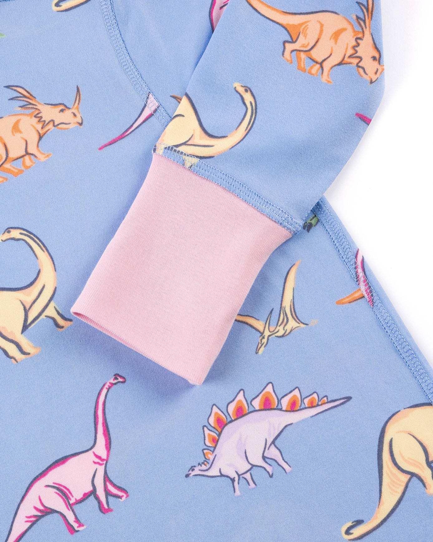Kids Dinosaur Print Long Pyjama Set - Blue - Image 6
