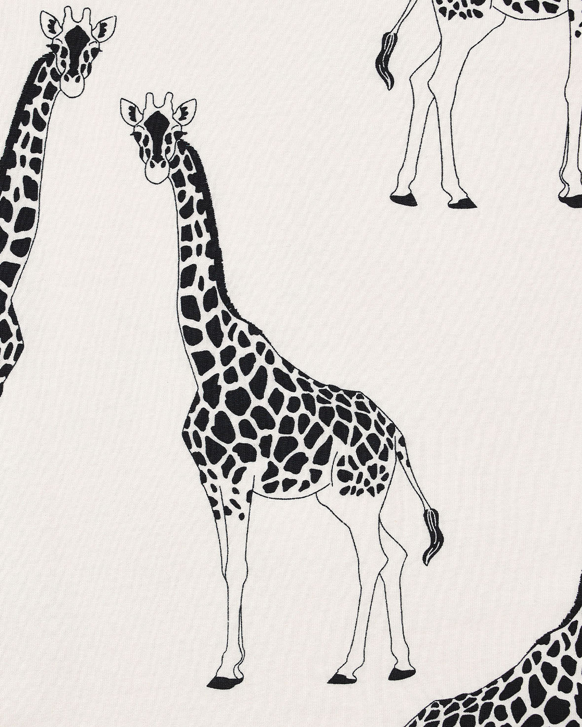 Kids Organic Cotton Giraffe Print Short Pyjama Set - Cream - Image 2