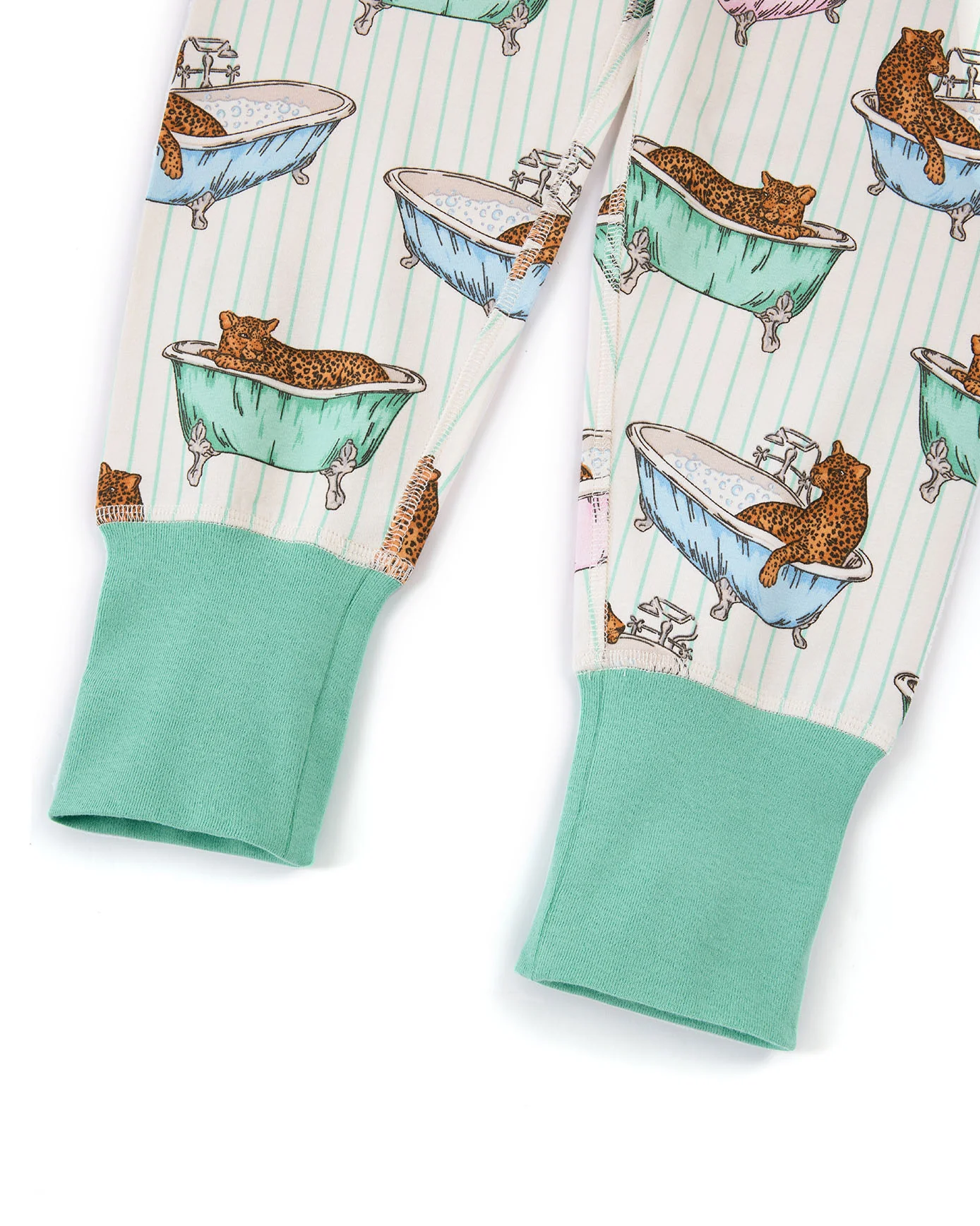 Kids Organic Cotton Bubble Bath Leopards Print Long Pyjama Set - Image 3