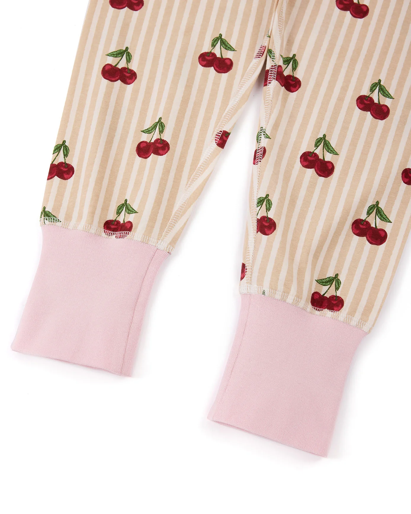 Kids Organic Cotton Cherry Stripe Print Long Pyjama Set - Image 3