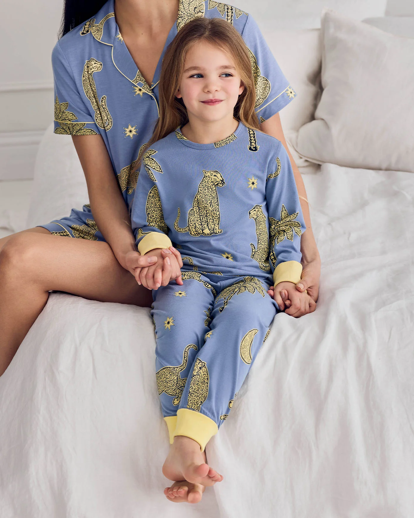Kids Organic Cotton Midnight Leopard Print Long Pyjama Set - Image 3