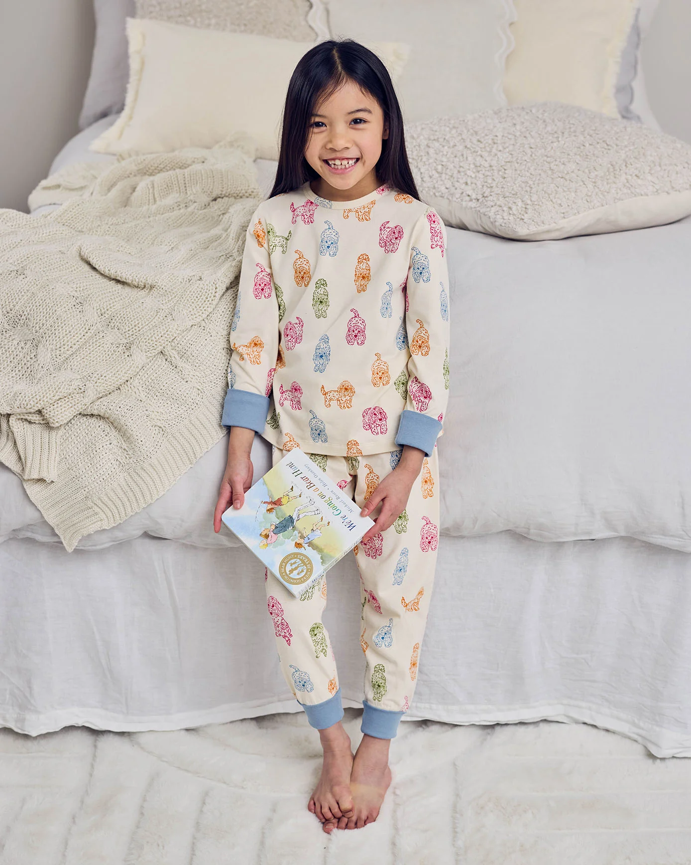 Kids Organic Cotton Rainbow Cockapoo Print Long Pyjama Set