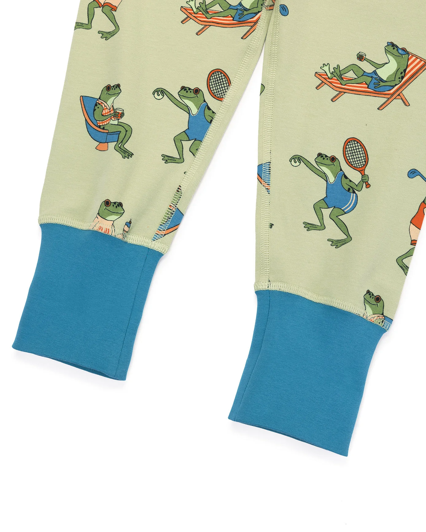 Kids Organic Cotton Sports Frogs Print Long Pyjama Set - Image 6
