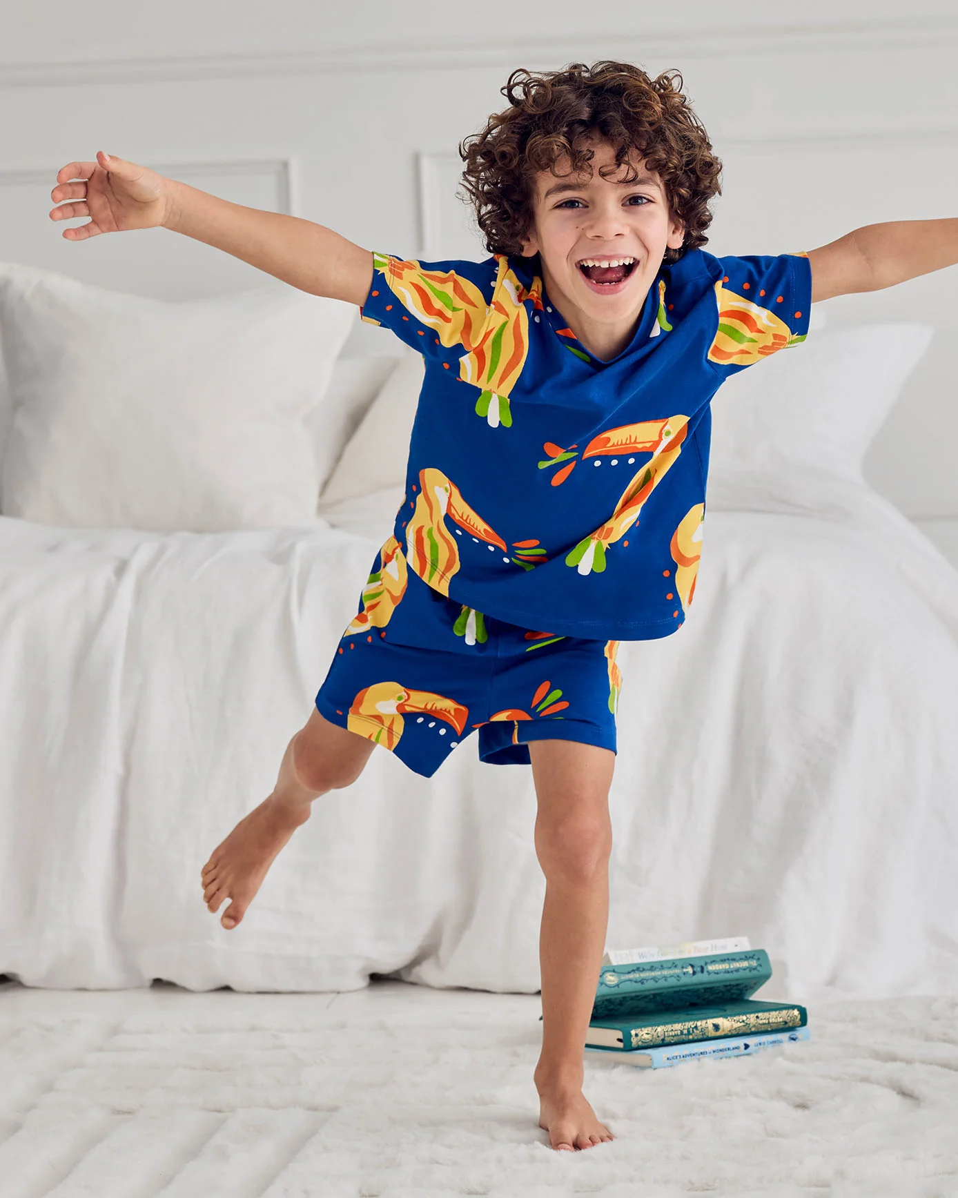 Kids Organic Cotton Toucan Print Short Pyjama Set