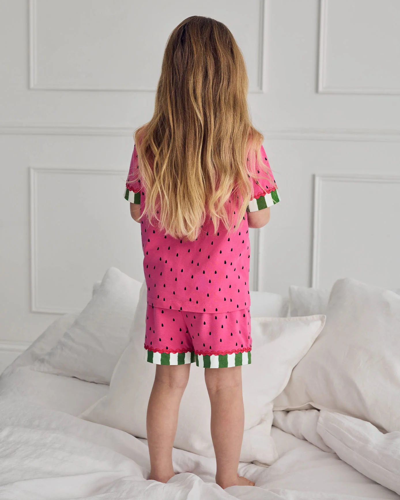 Kids Organic Cotton Watermelon Print Short Pyjama Set - Image 3