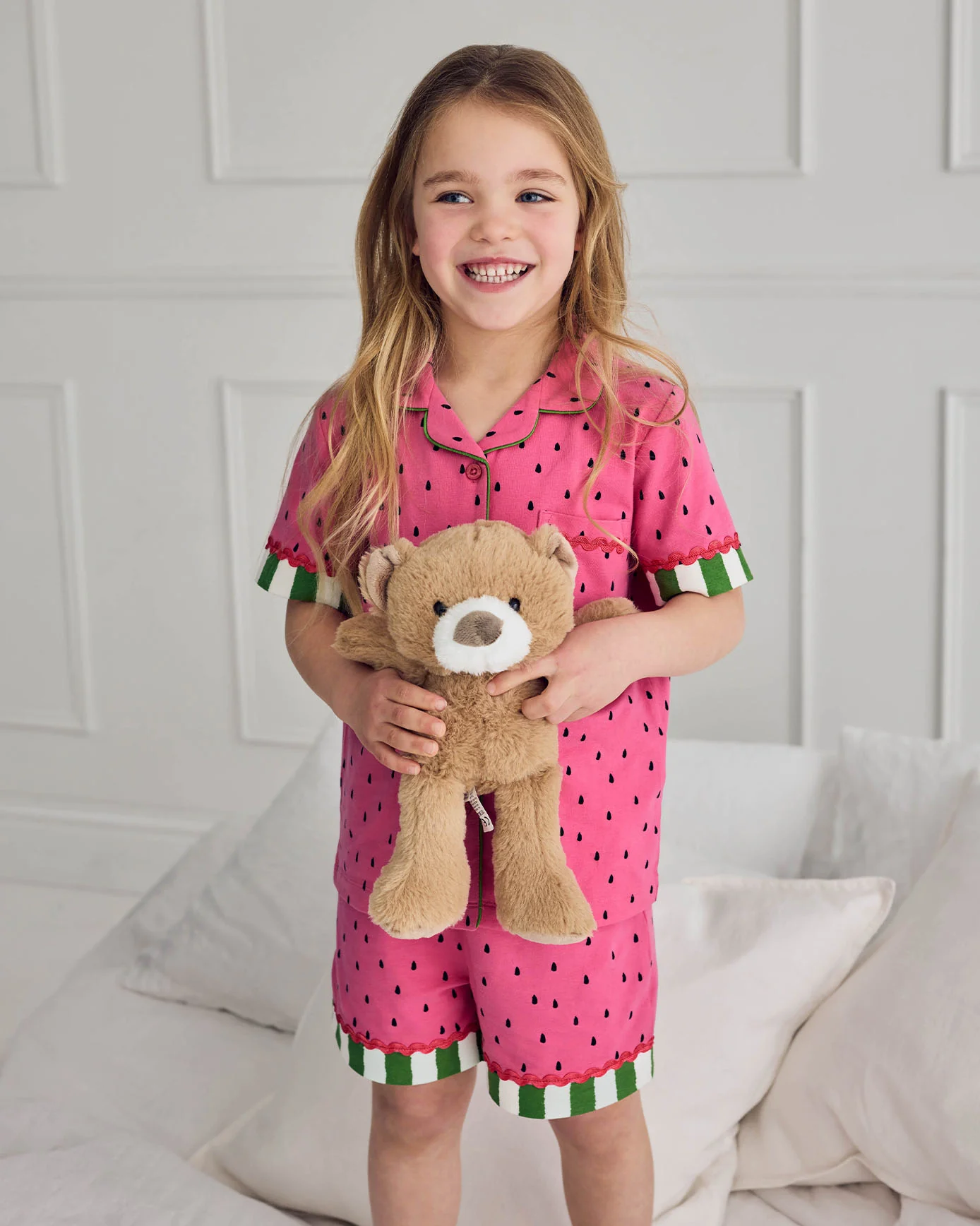 Kids Organic Cotton Watermelon Print Short Pyjama Set - Image 4