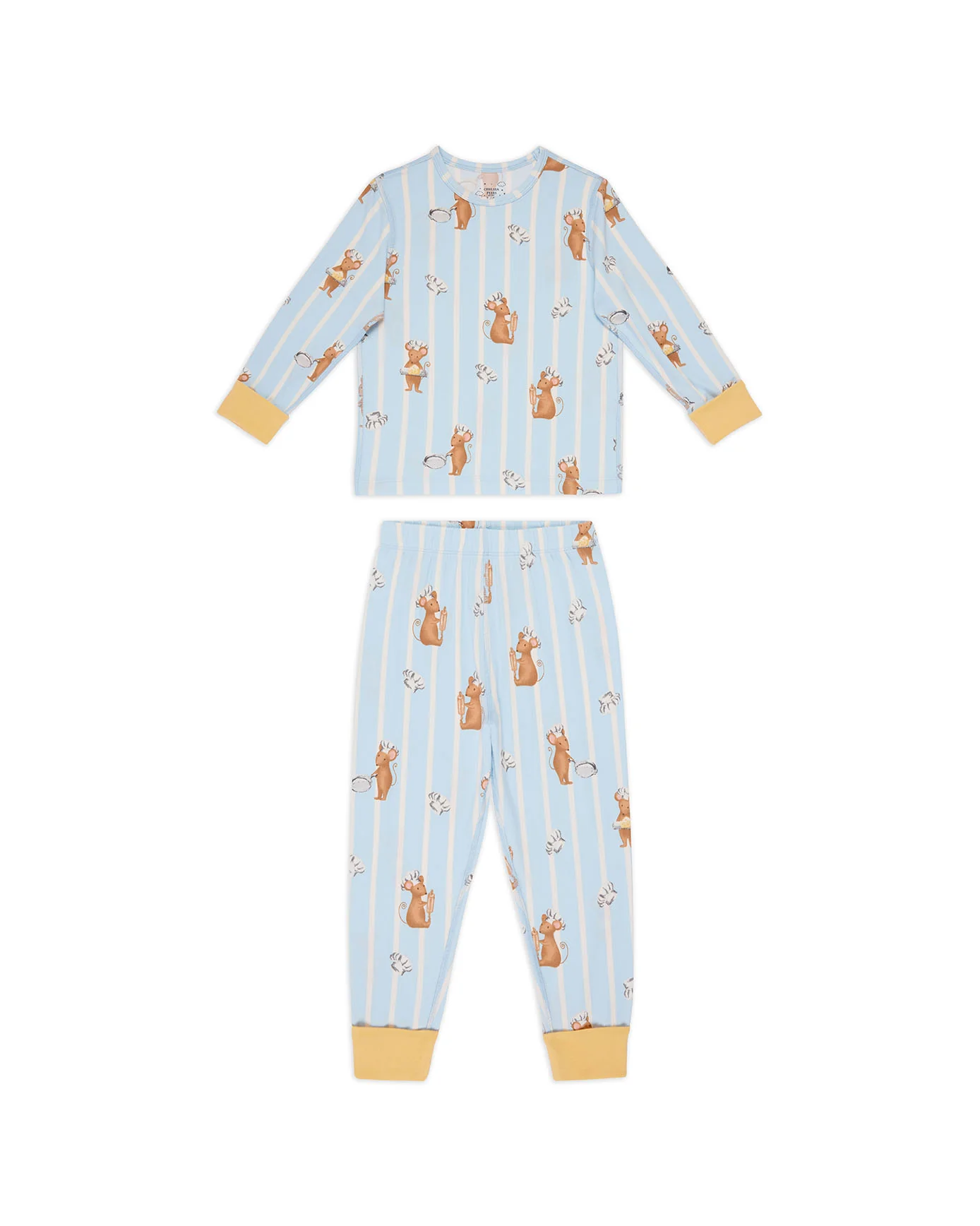 Kids Two Pack Leopard Chef /Mouse Chef Print Long Pyjama Sets - Image 3