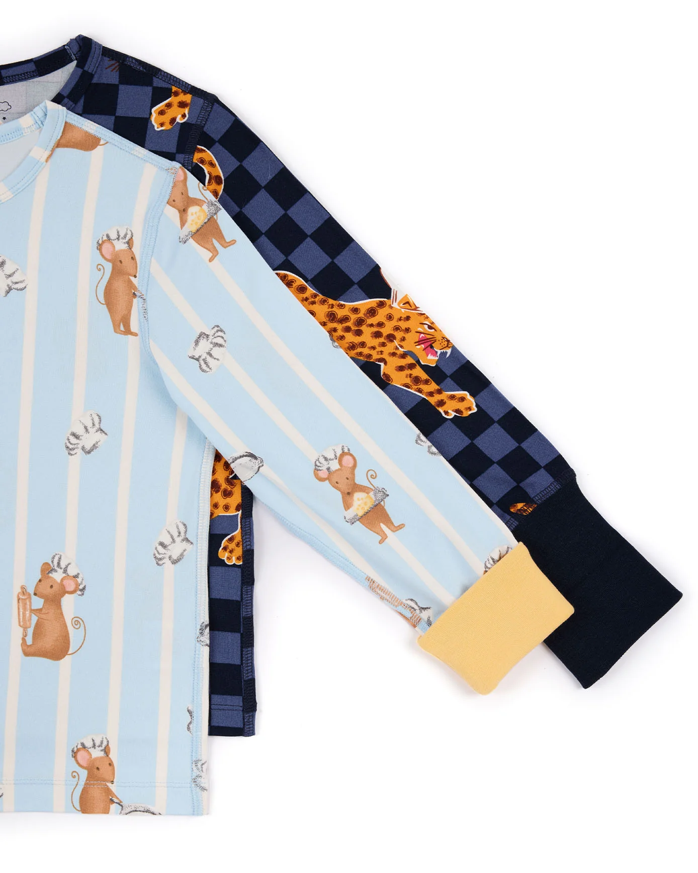 Kids Two Pack Leopard Chef /Mouse Chef Print Long Pyjama Sets - Image 4