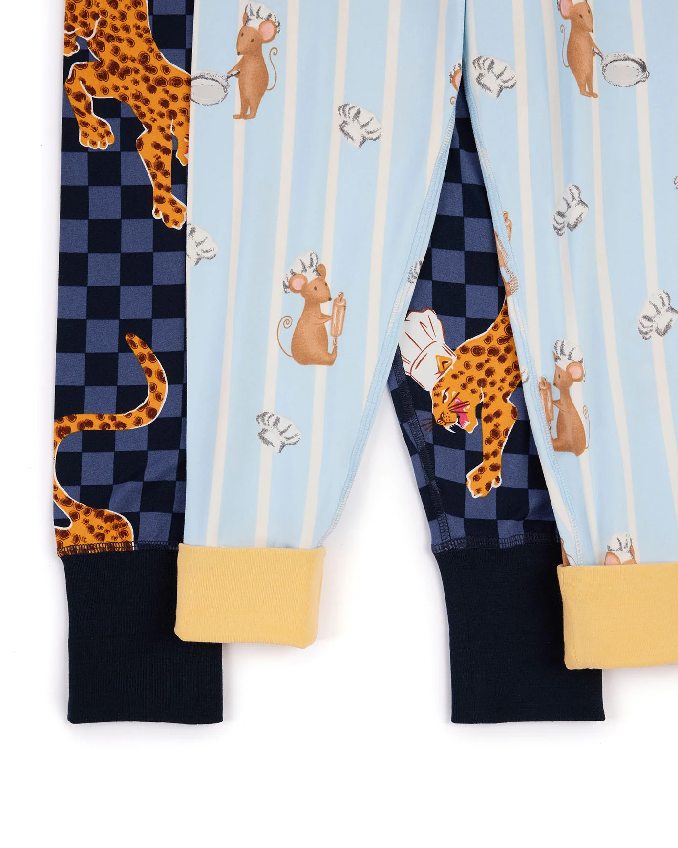 Kids Two Pack Leopard Chef /Mouse Chef Print Long Pyjama Sets - Image 5