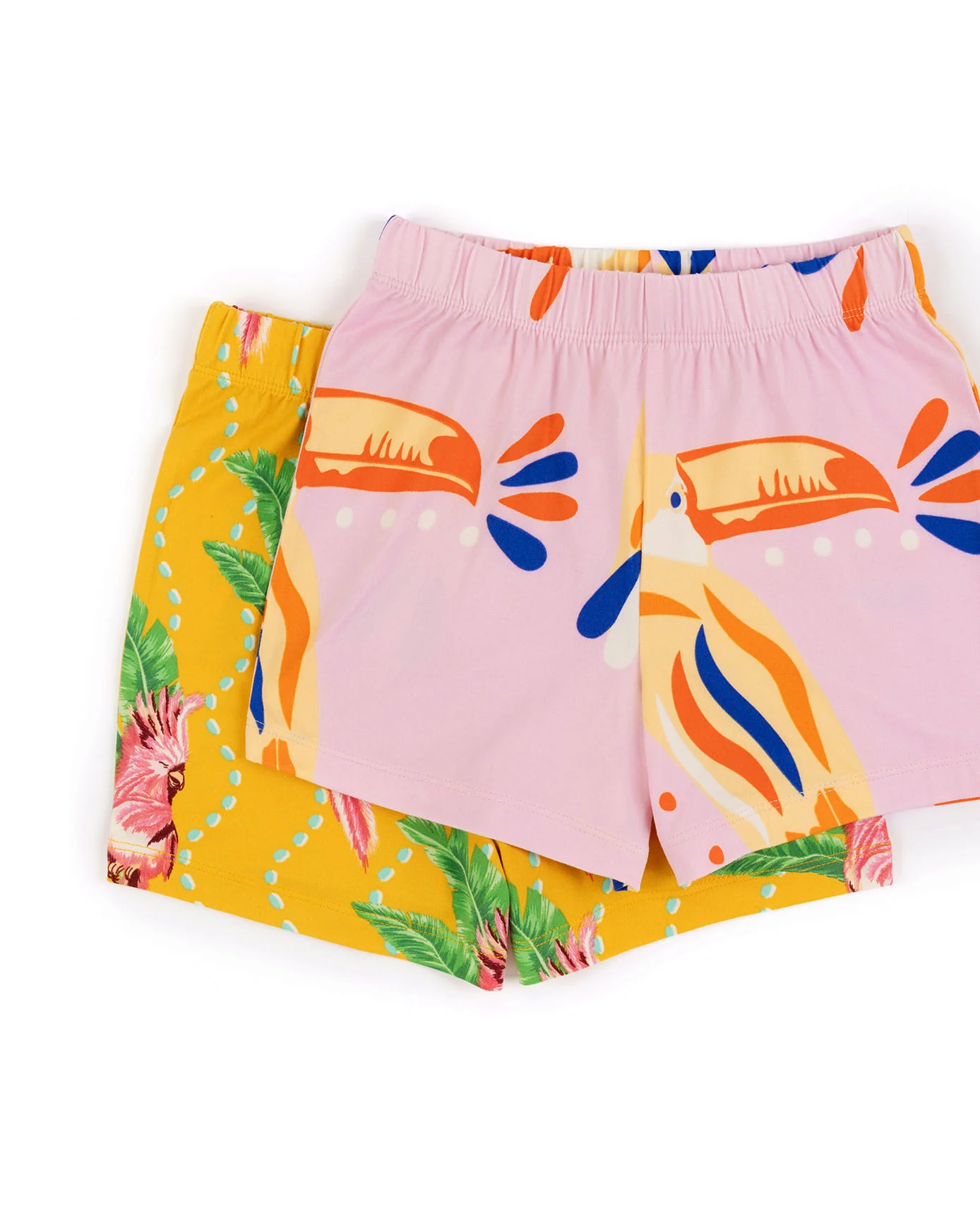 Kids Two Pack Parrot Wavy Stripe / Toucan Print Short Pyjama Set - Image 8