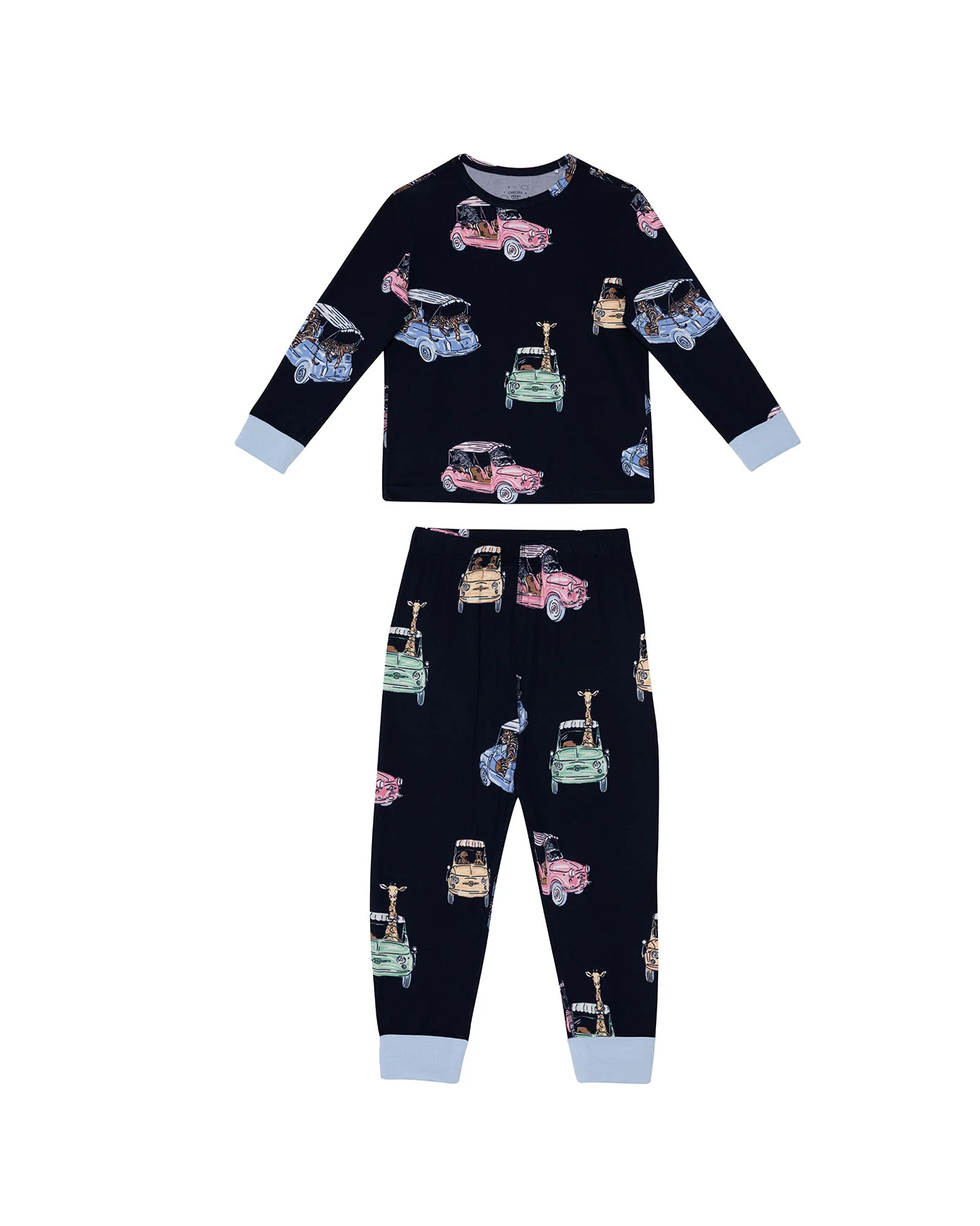 Kids Two Pack Racing Frogs / Safari Drive Print Long Pyjama Set - Image 4