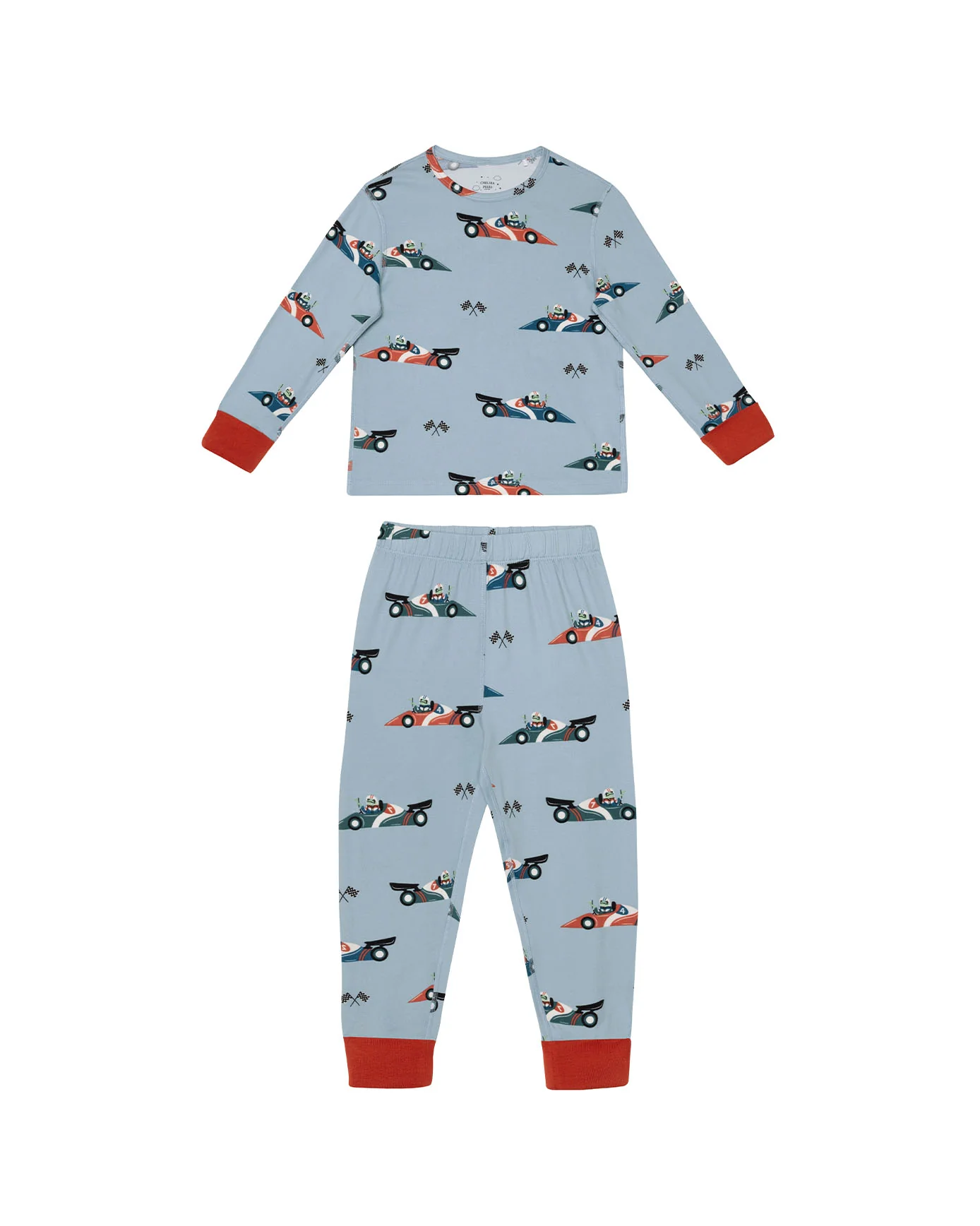 Kids Two Pack Racing Frogs / Safari Drive Print Long Pyjama Set - Image 5