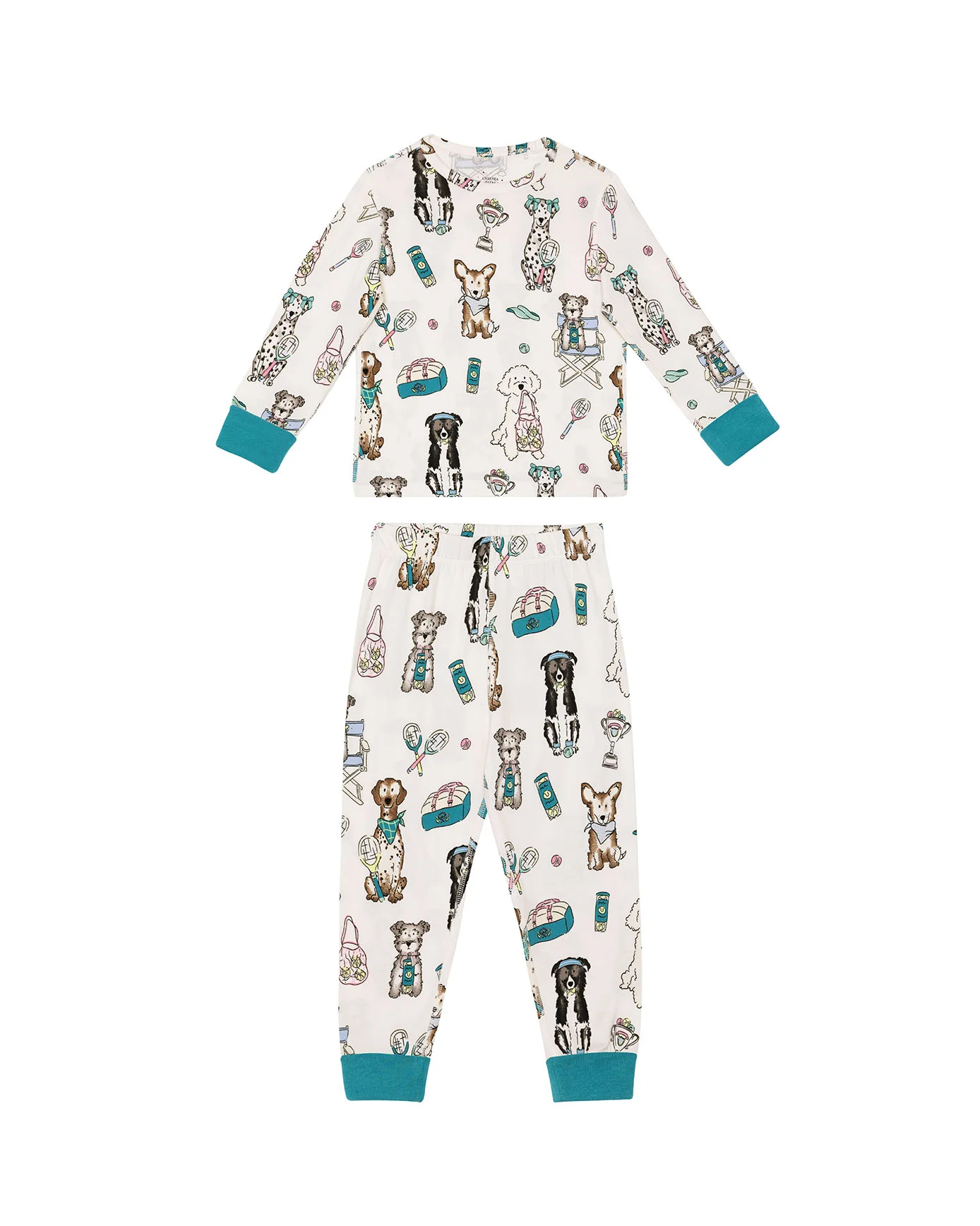 Kids Two Pack Tennis Dogs Print / Cockapoo Snooze Print Long Pyjama Set - Image 10