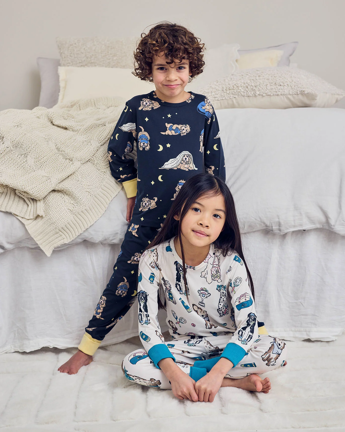 Kids Two Pack Tennis Dogs Print / Cockapoo Snooze Print Long Pyjama Set - Image 2