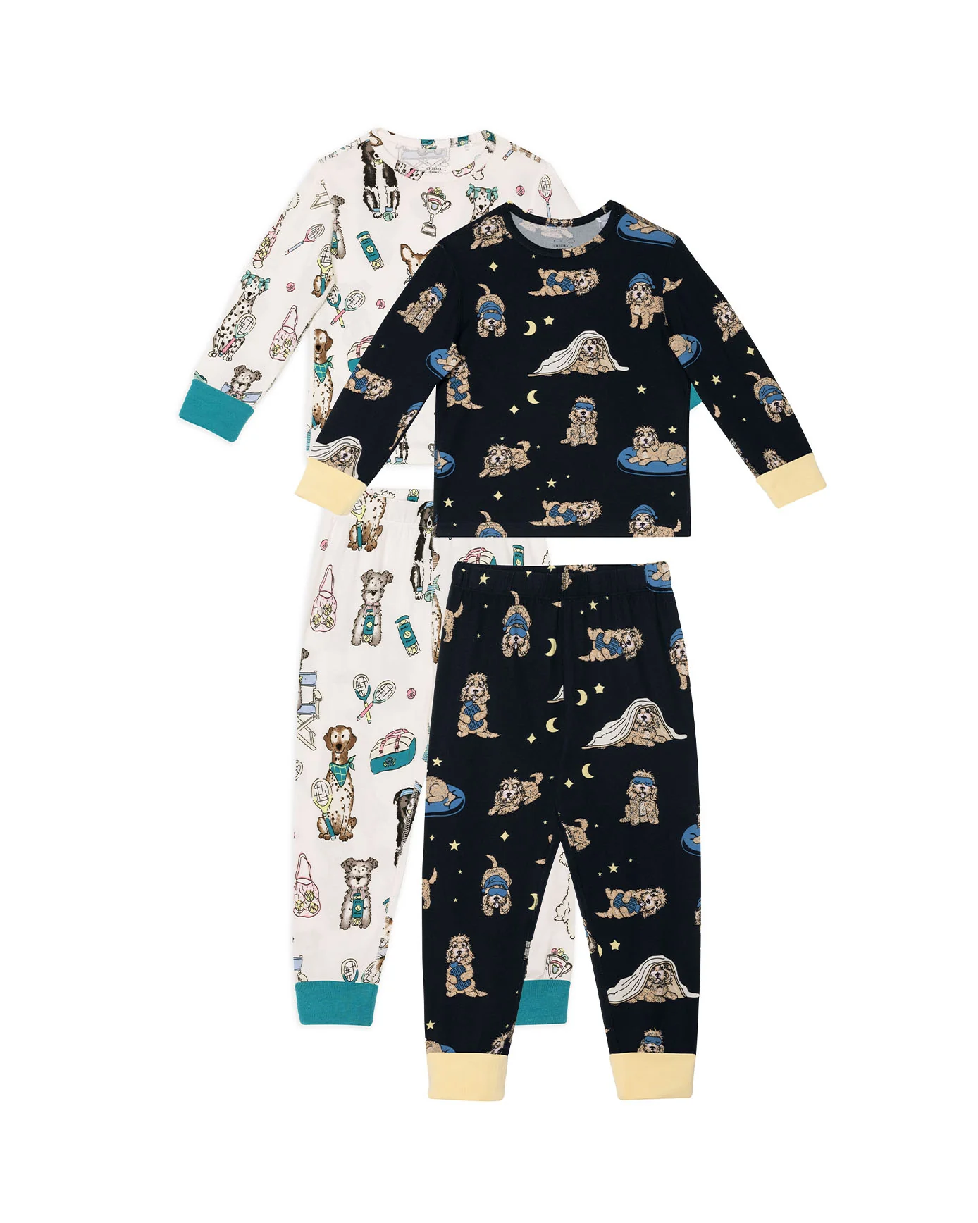 Kids Two Pack Tennis Dogs Print / Cockapoo Snooze Print Long Pyjama Set - Image 6