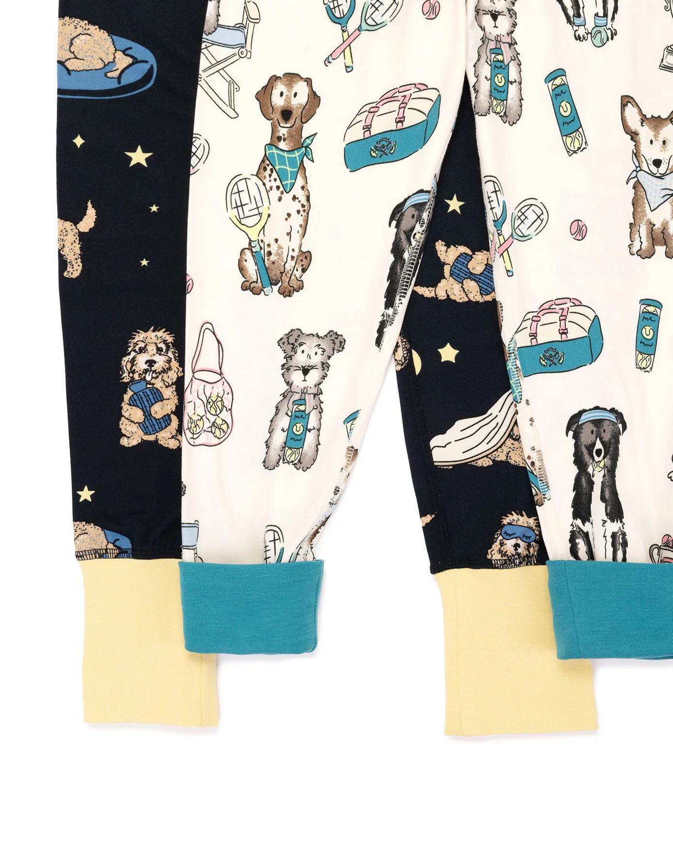 Kids Two Pack Tennis Dogs Print / Cockapoo Snooze Print Long Pyjama Set - Image 8