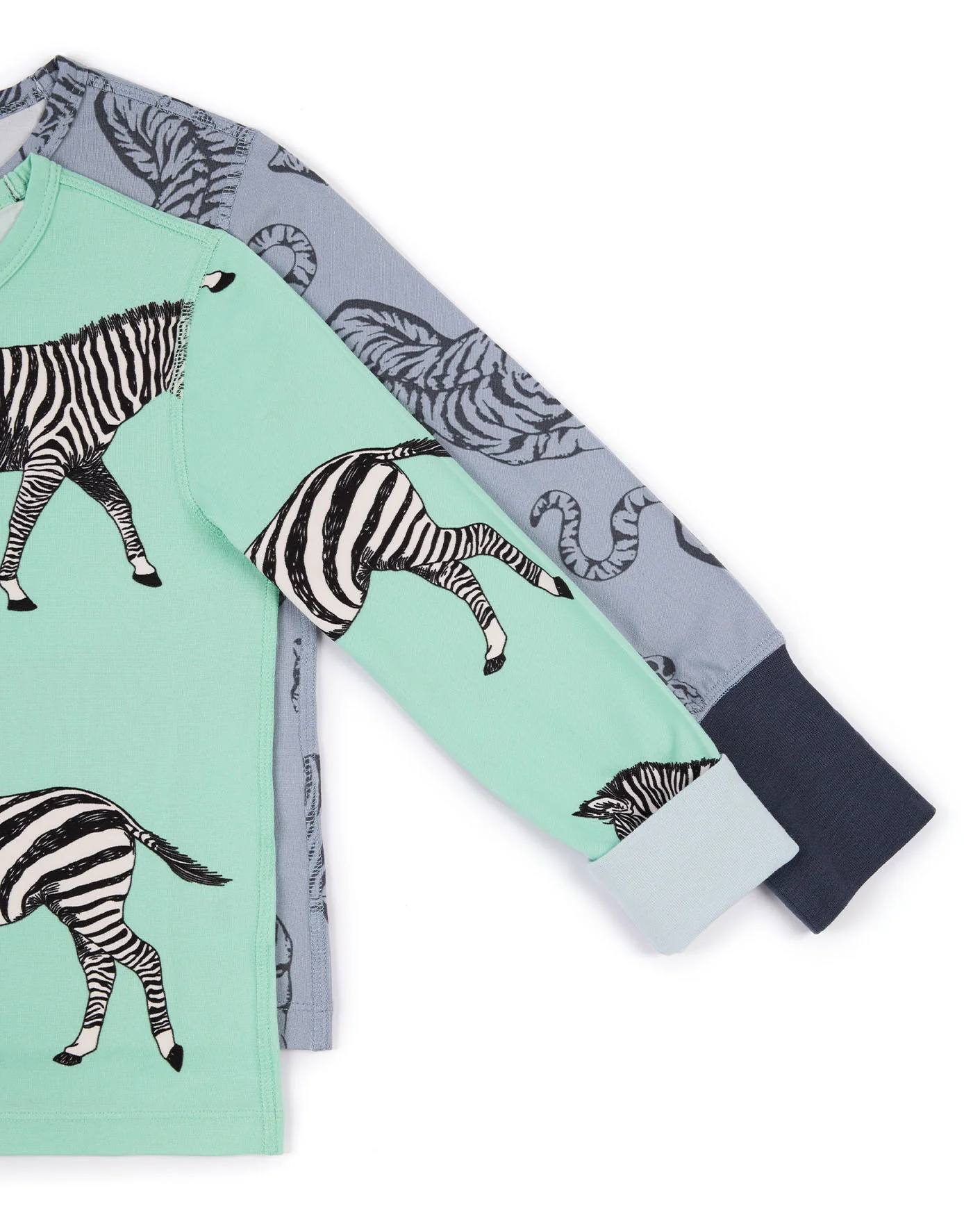 Kids Two Pack Zebra / Tiger Print Long Pyjama Sets - Image 4