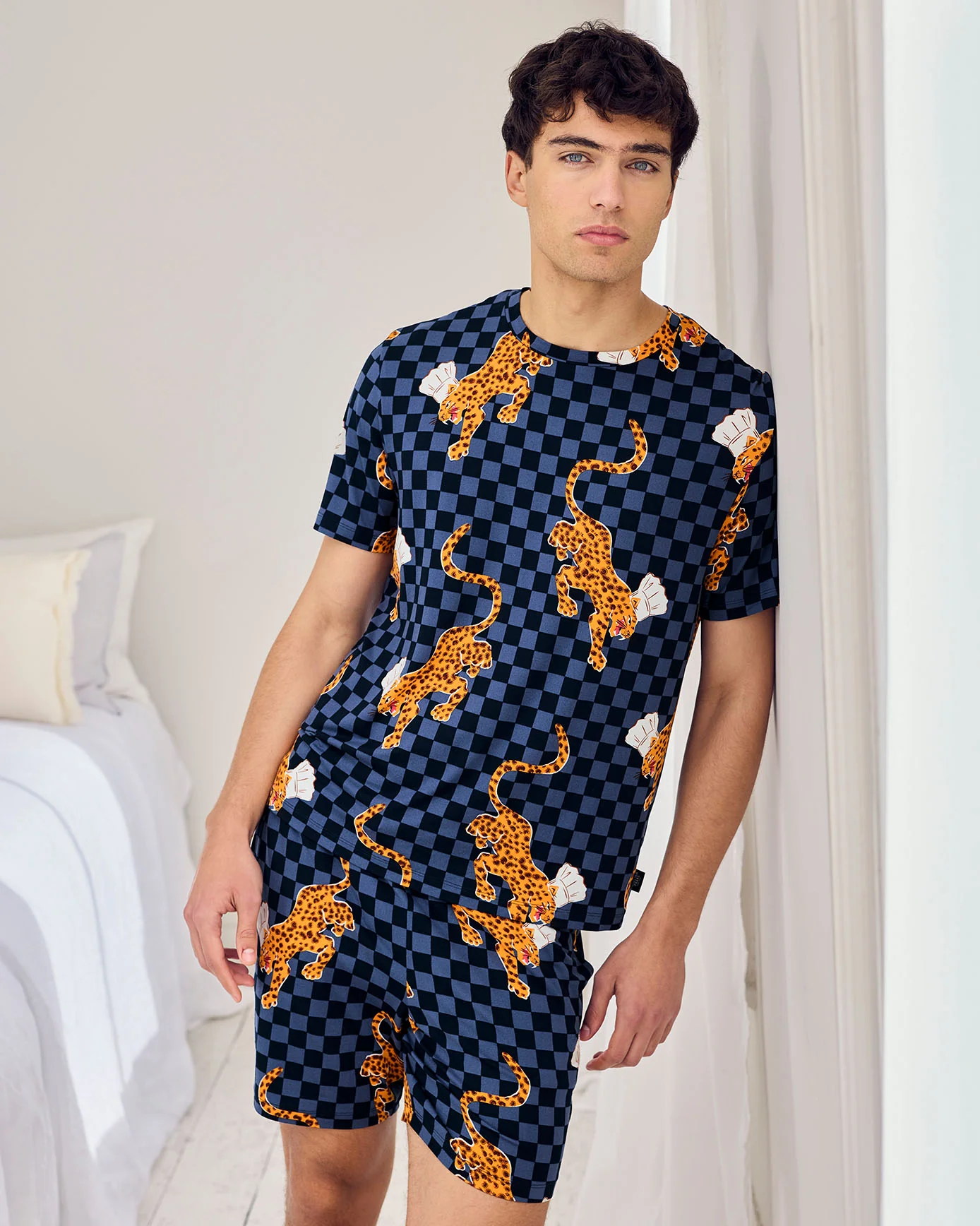 Leopard Chef Print Crew Short Pyjama Set