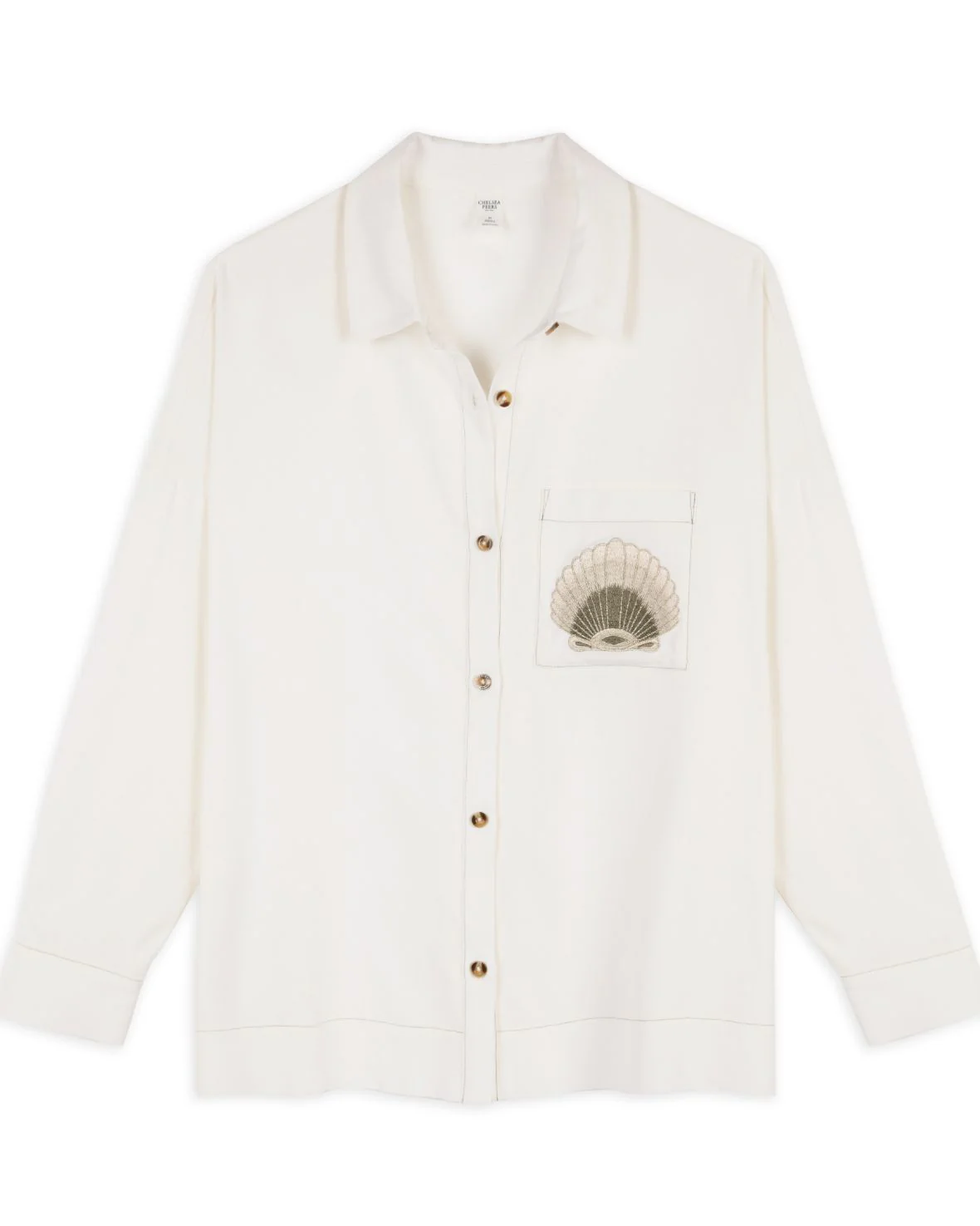 Linen-Blend Embroidered Shirt - White - Image 4