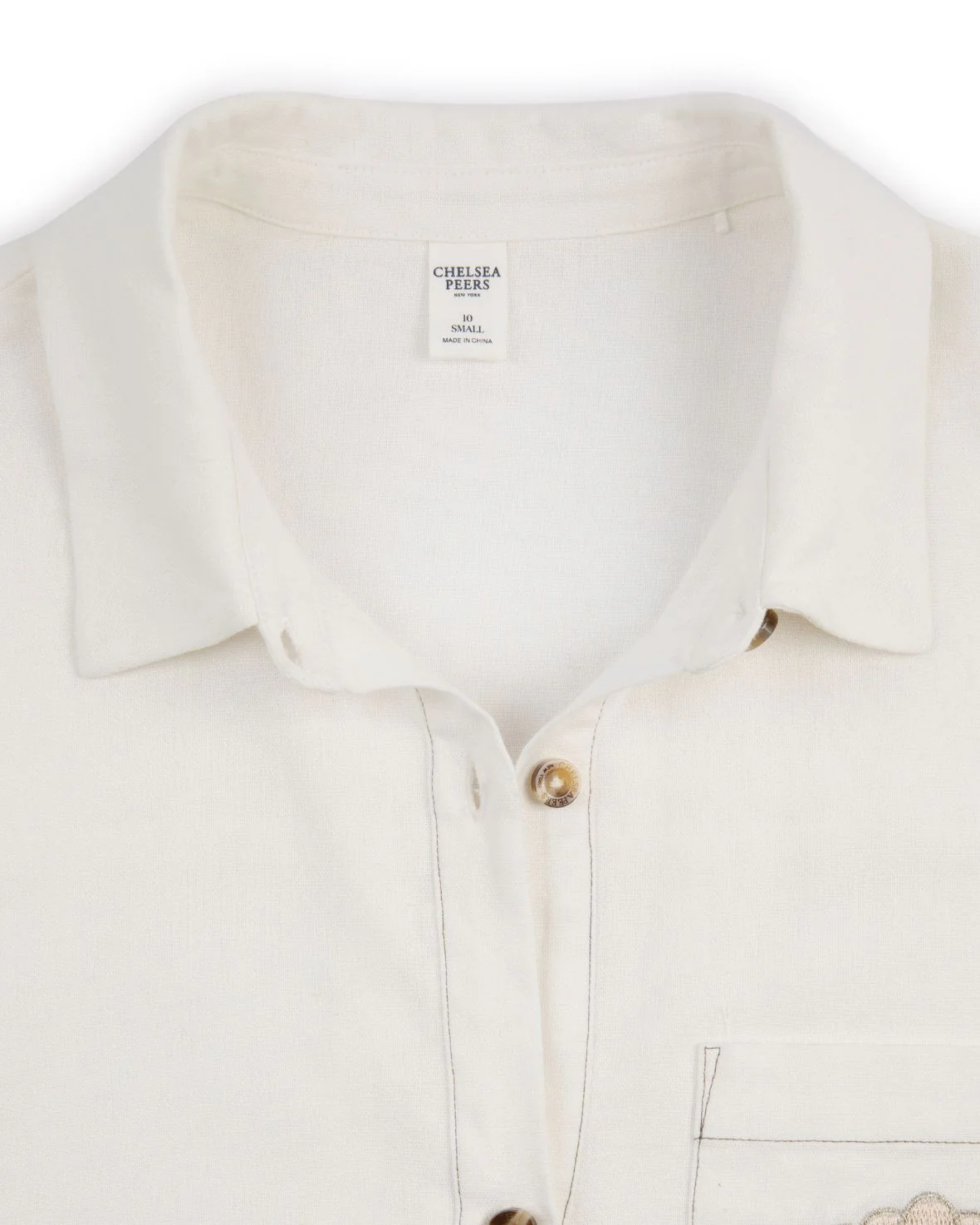 Linen-Blend Embroidered Shirt - White - Image 5