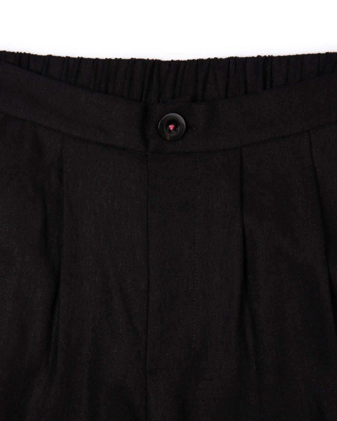 Linen-Blend Wide Leg Trousers - Black - Image 5