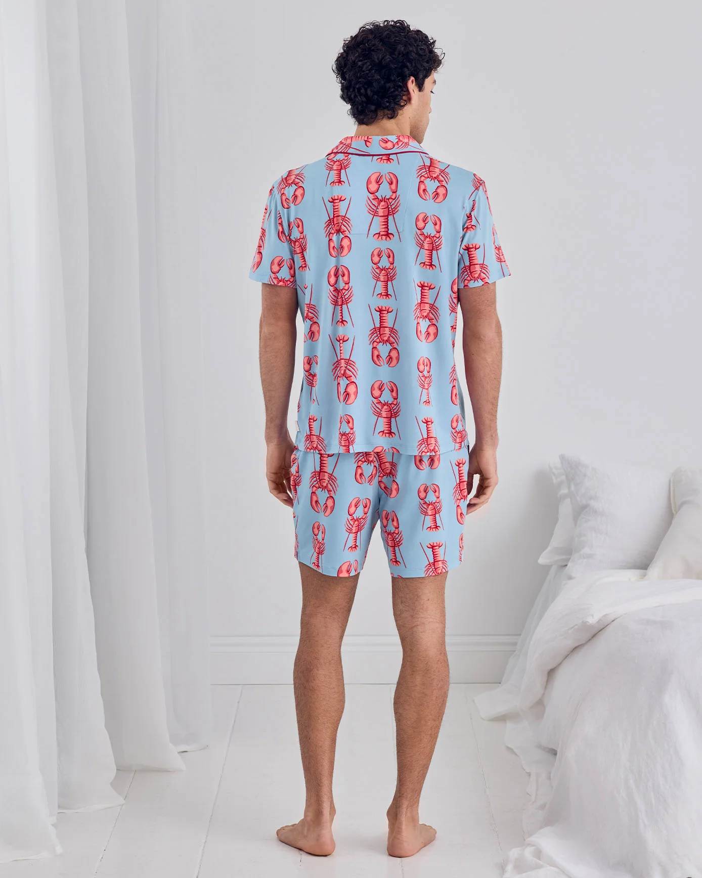 Lobster Print Button Up Short Pyjama Set - Image 4
