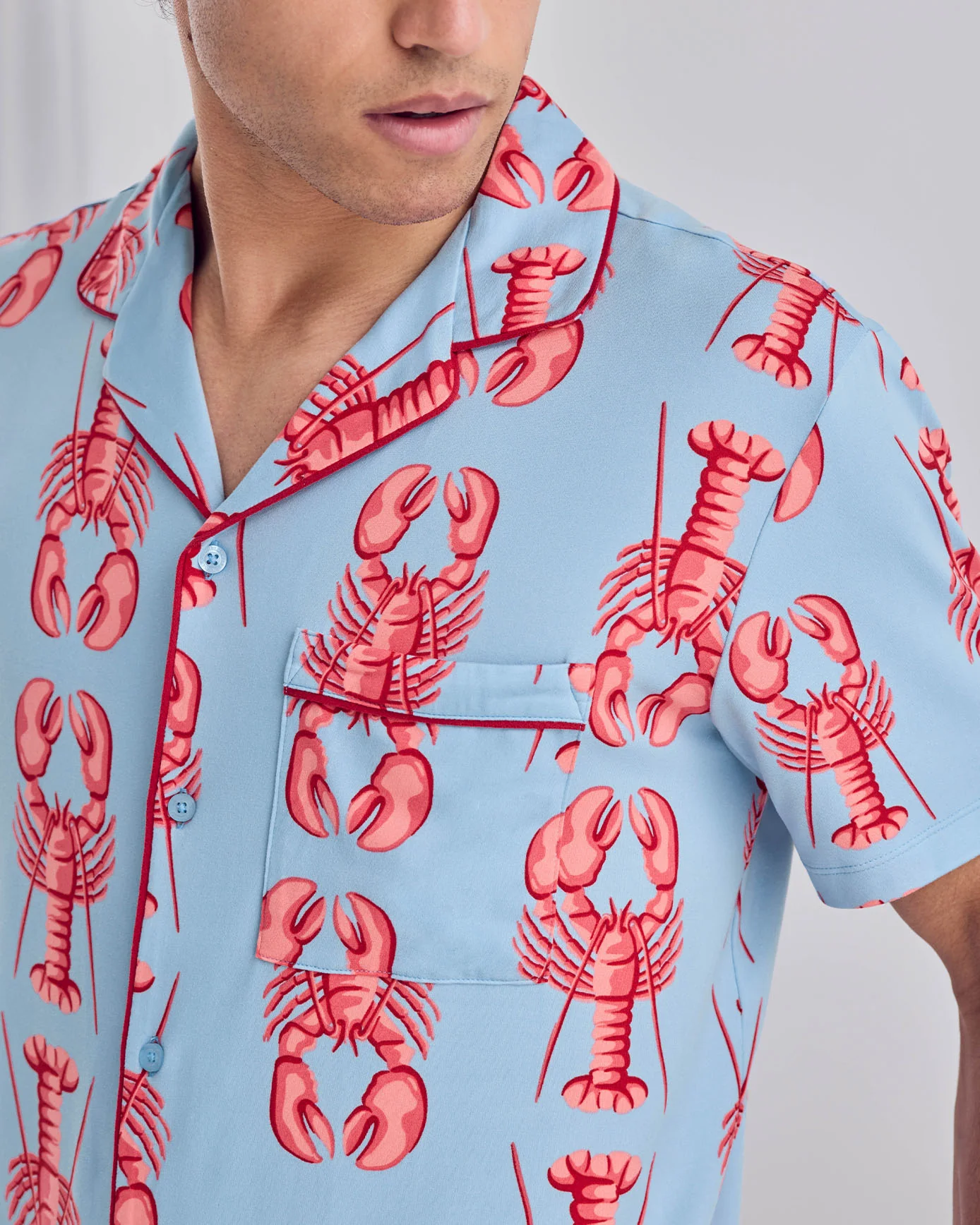 Lobster Print Button Up Short Pyjama Set - Image 6
