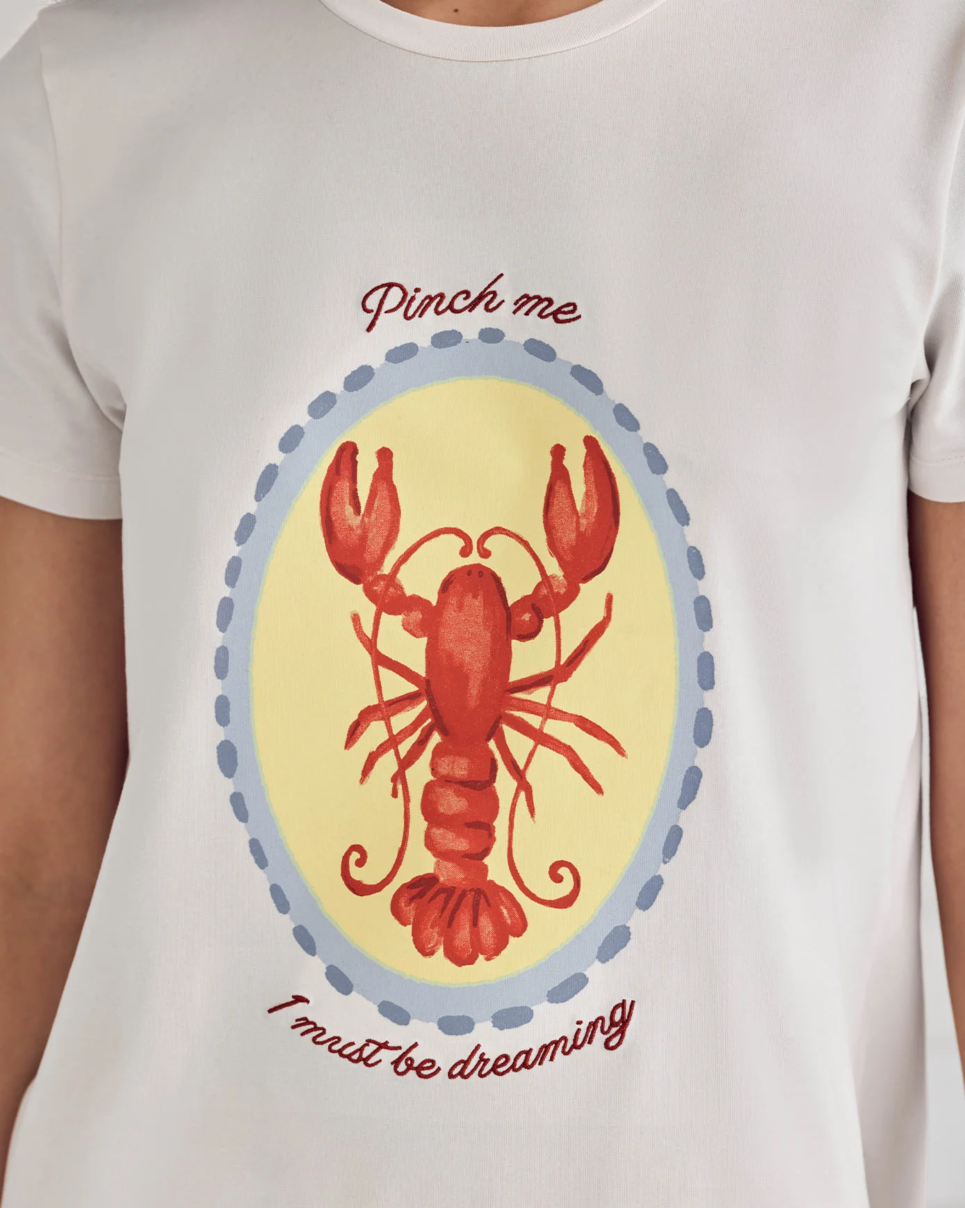 Embroidered Lobster Stripe Graphic Tee Short Pyjama Set - Image 4