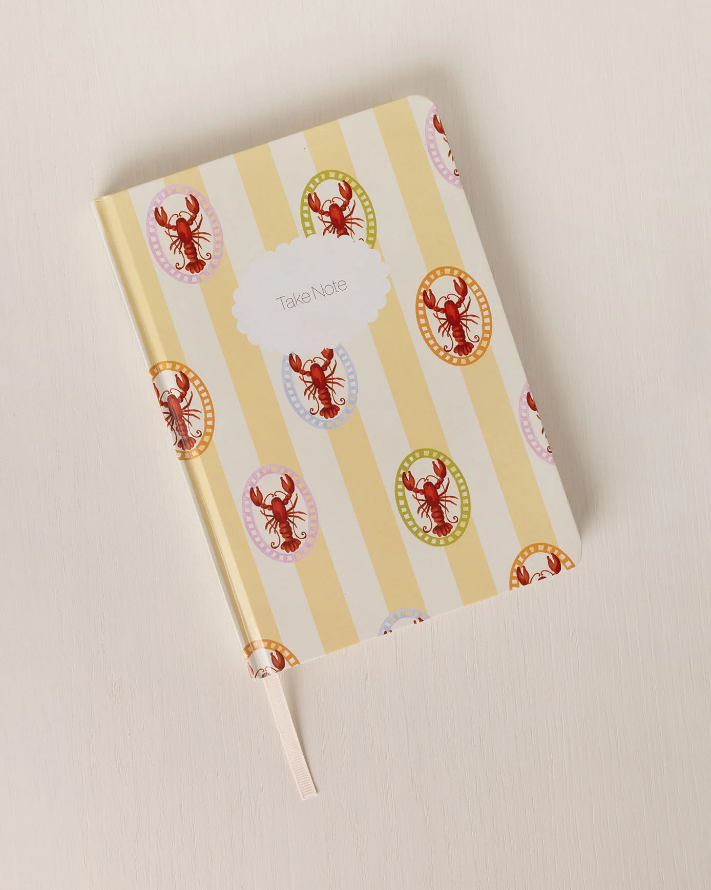 Lobster Stripe Print Hardback Lined Notebook