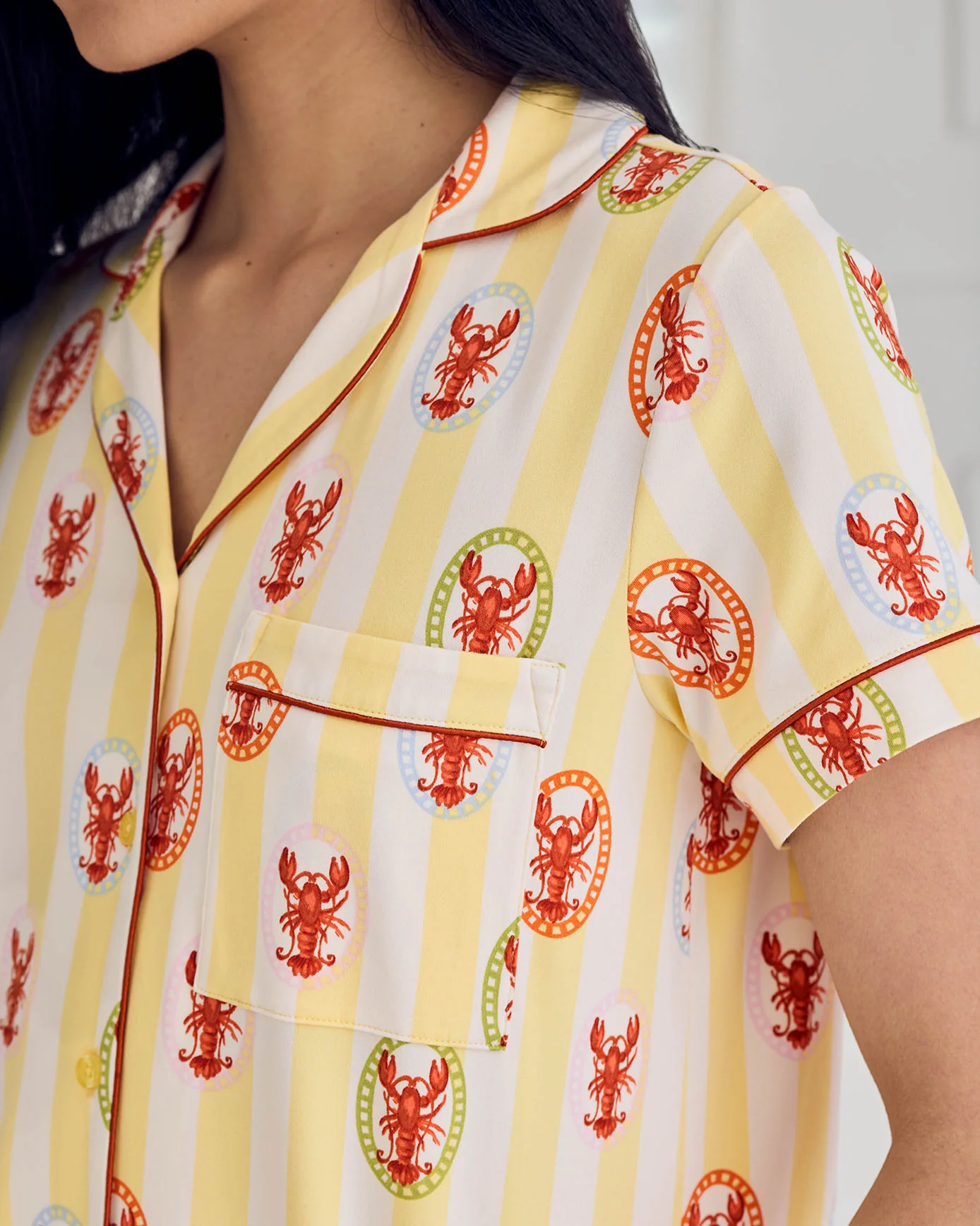 Lobster Stripe Print Short Pyjama Set - Image 5