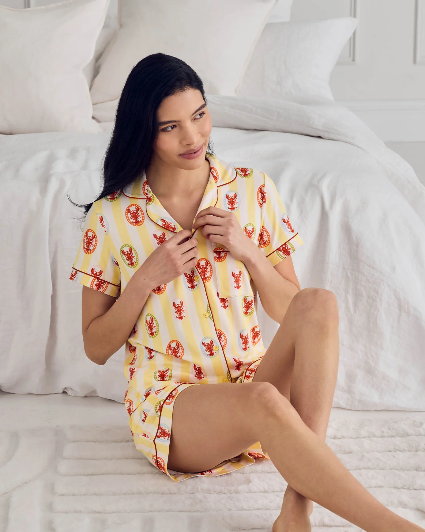 Lobster Stripe Print Short Pyjama Set - Image 6