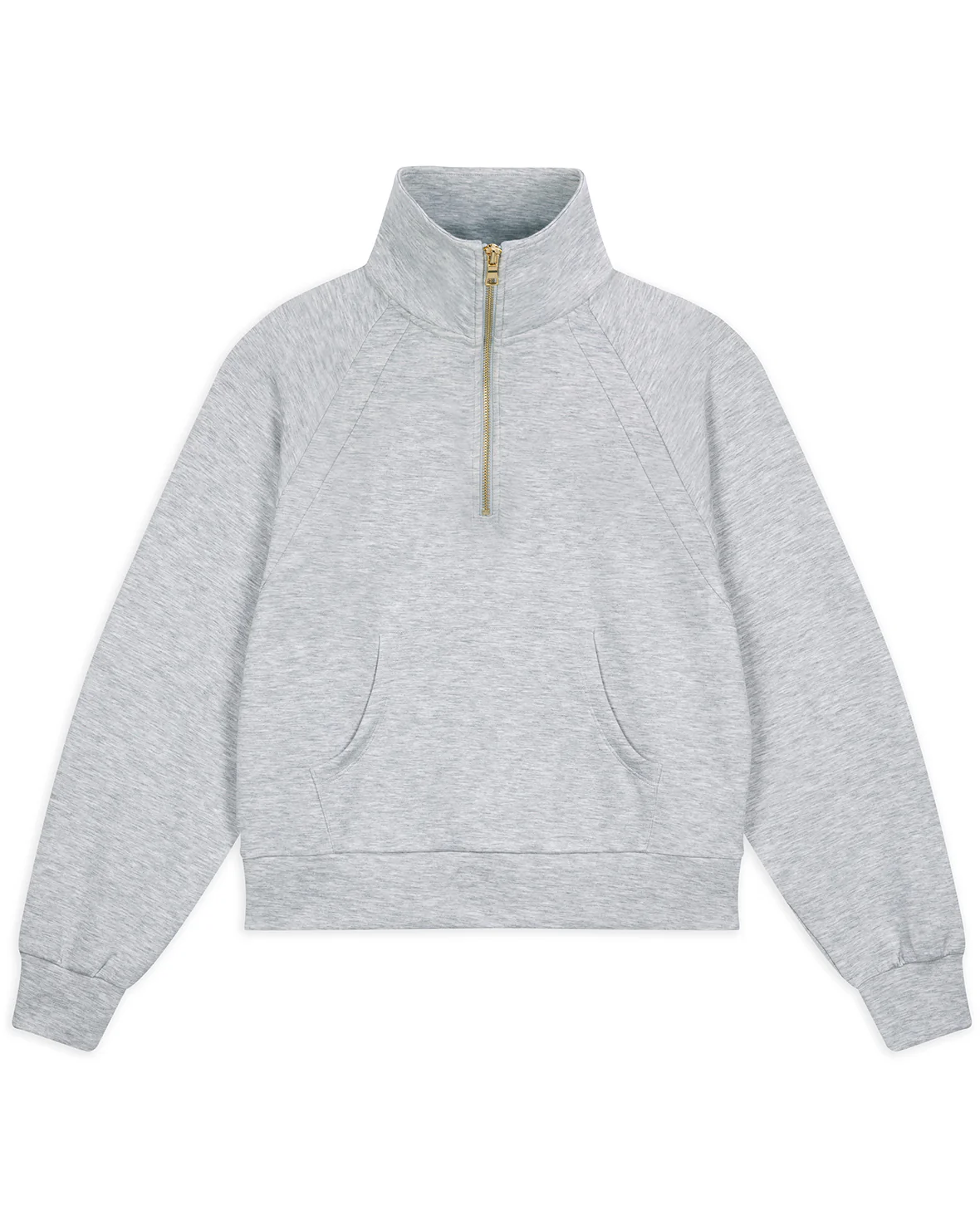 LuxeComfort Scuba Half-Zip Sweatshirt - Grey Marl - Image 12
