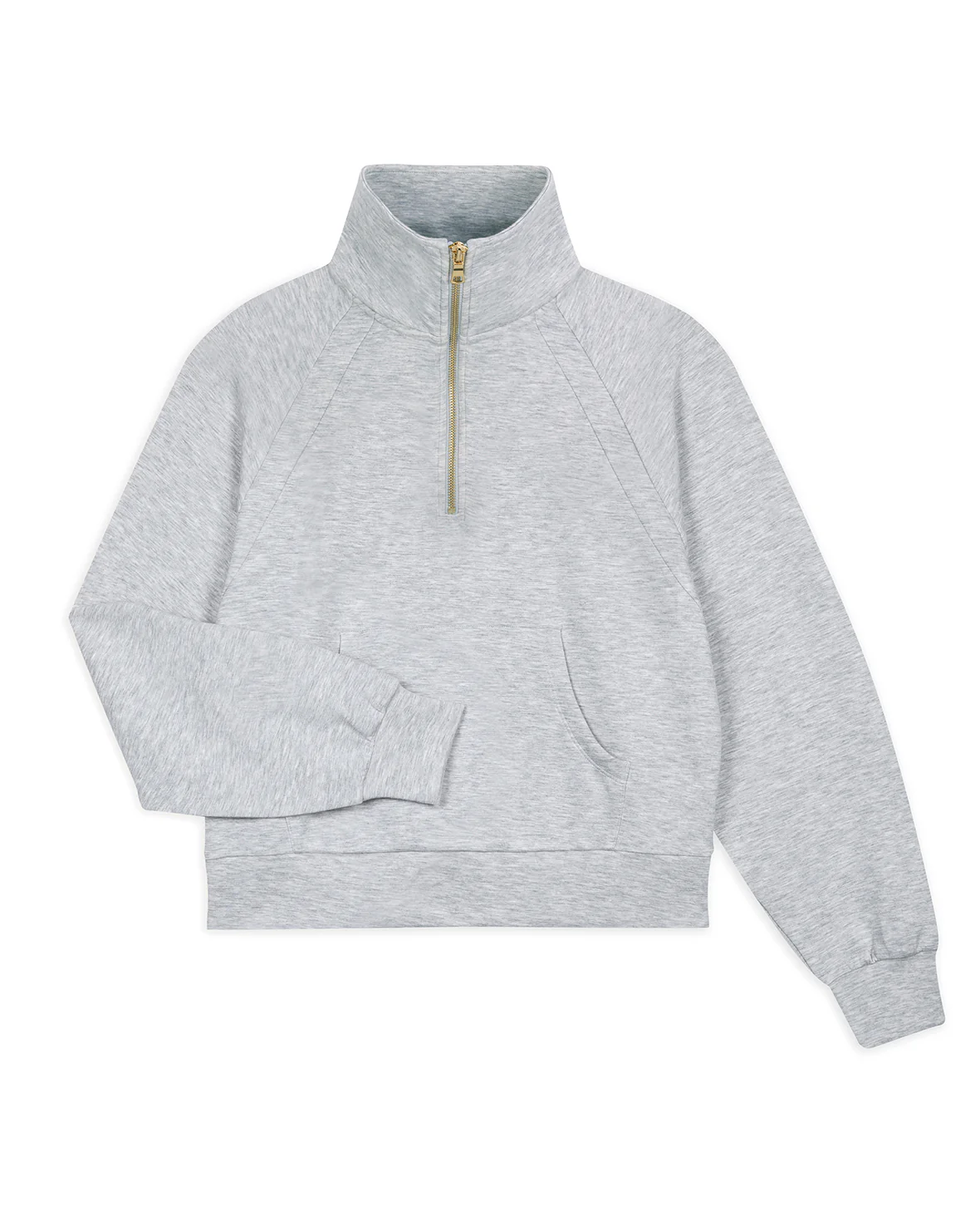 LuxeComfort Scuba Half-Zip Sweatshirt - Grey Marl - Image 13