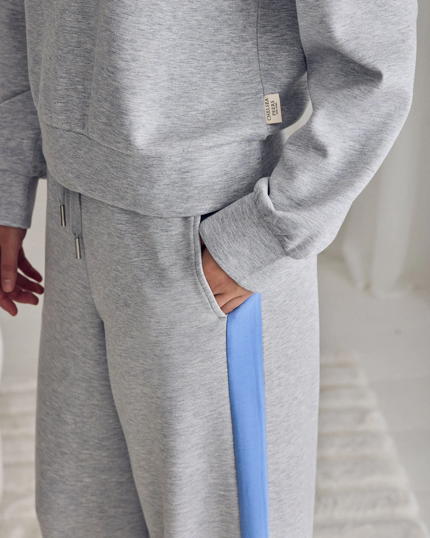 LuxeComfort Scuba Side Stripe Joggers - Grey - Image 4