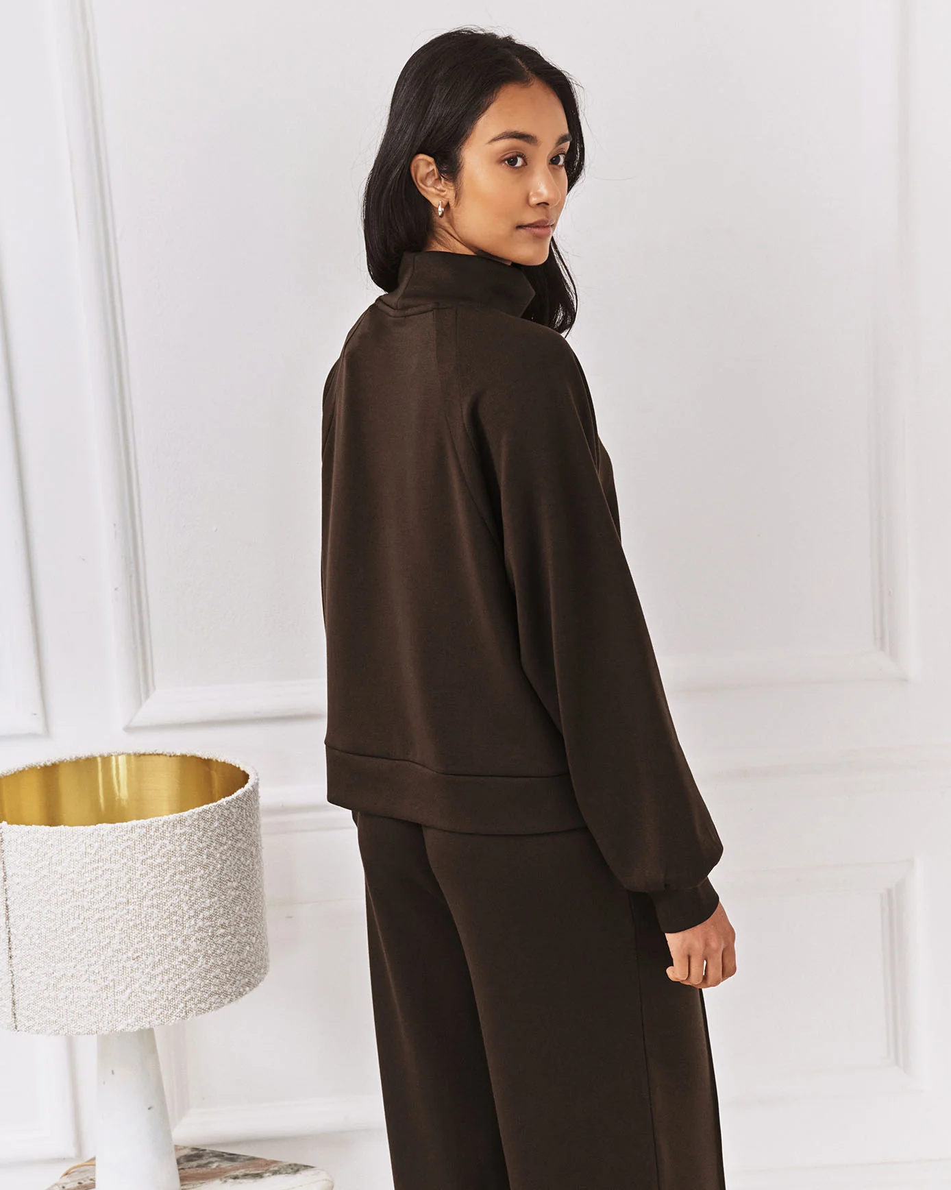 LuxeComfort Scuba Sweatshirt - Brown - Image 4