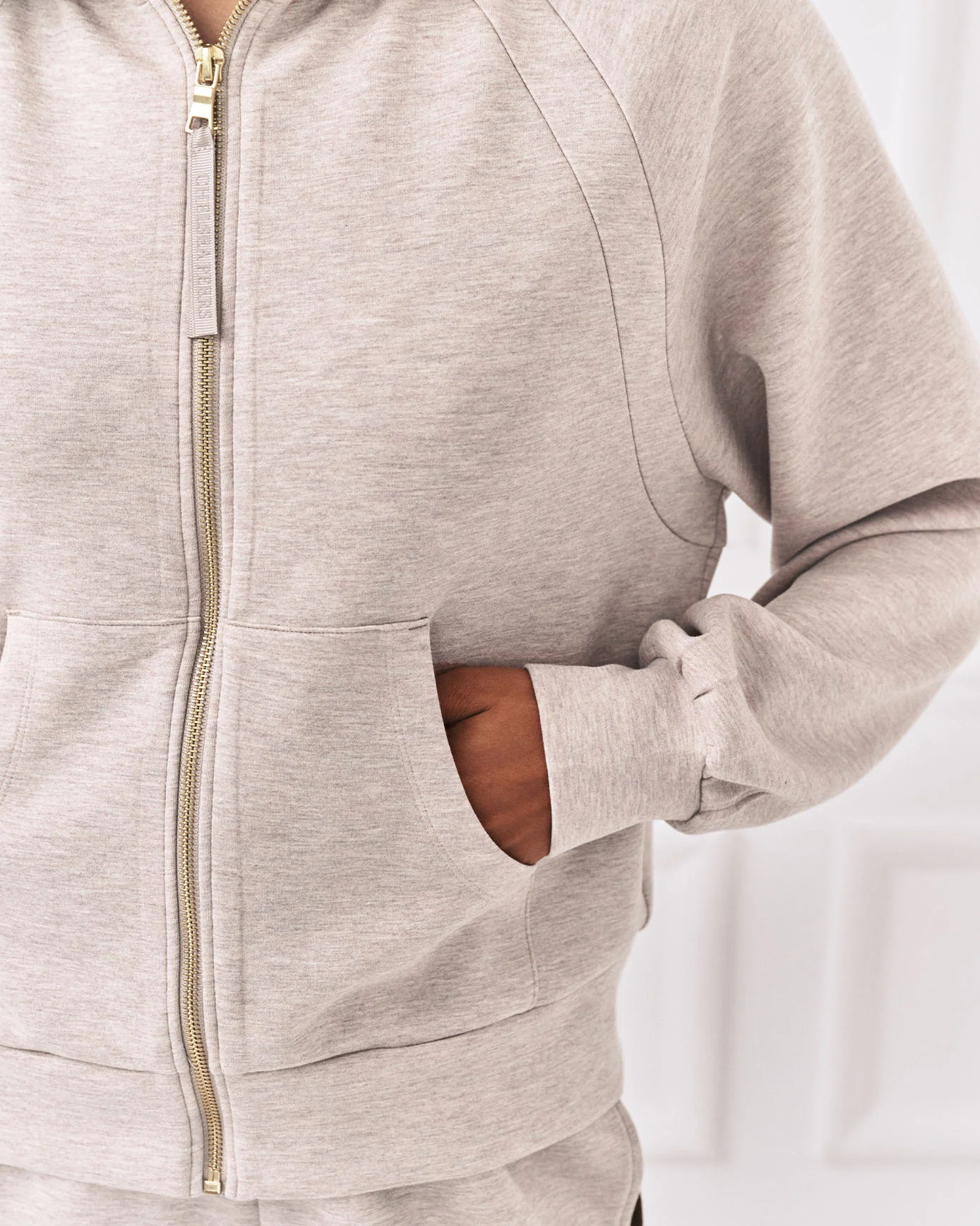 LuxeComfort Scuba Zip Hoodie - Camel - Image 3