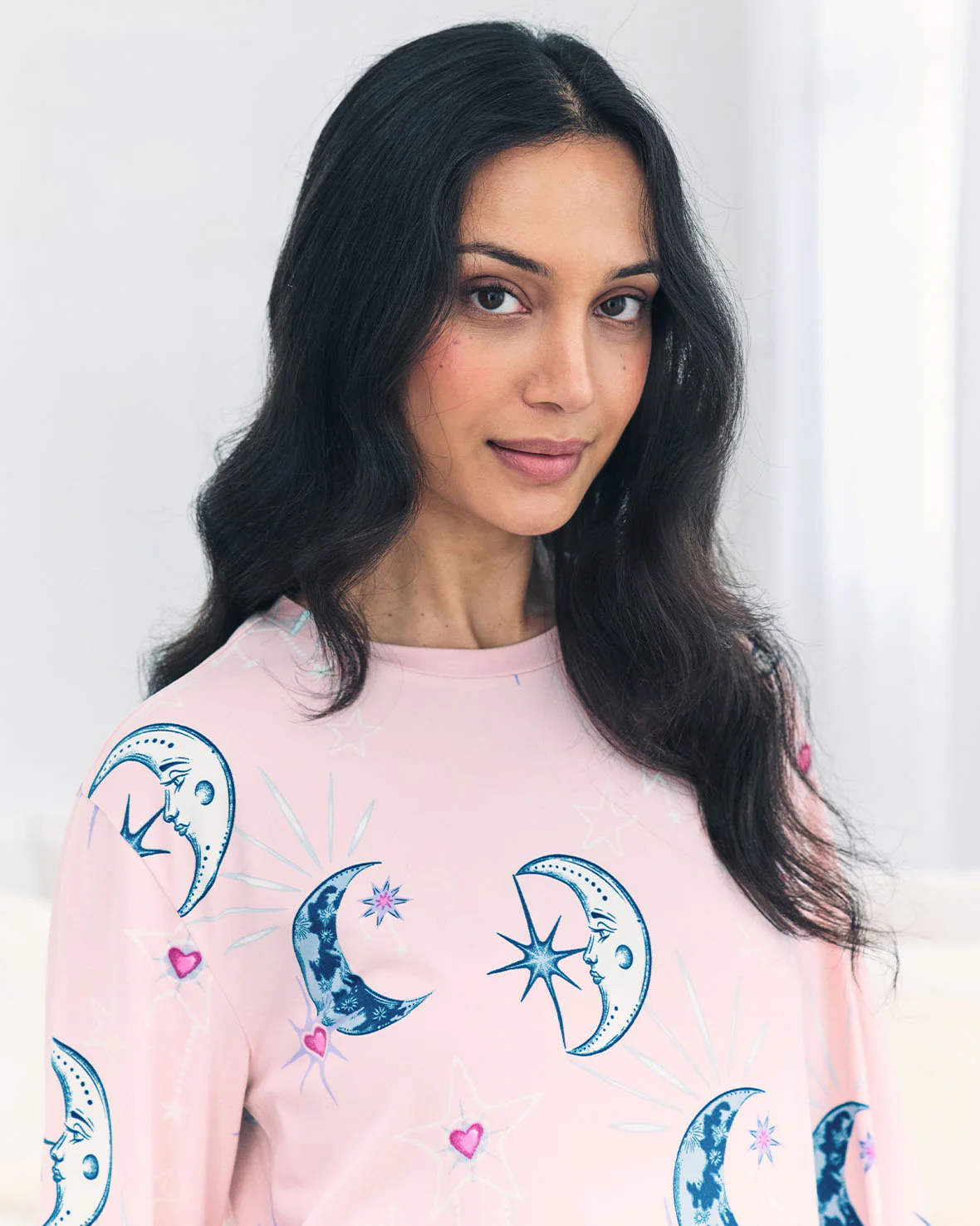 Maternity Astral Hearts Print Long Pyjama Set - Image 3