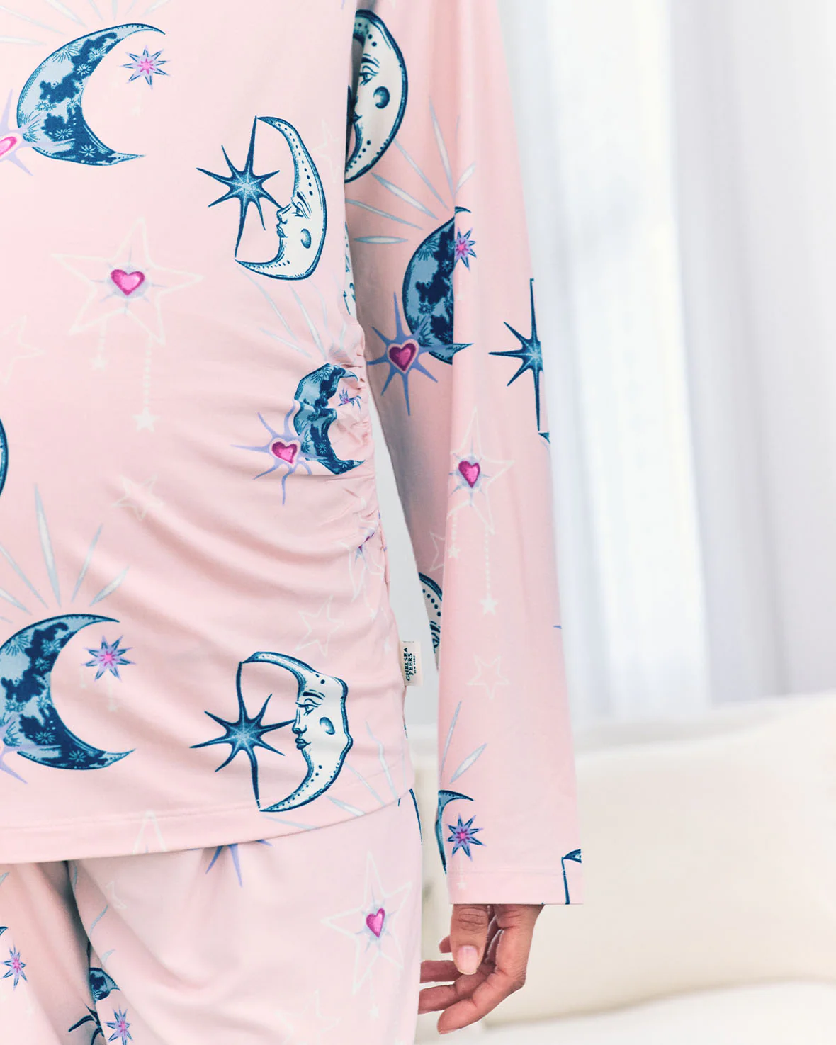 Maternity Astral Hearts Print Long Pyjama Set - Image 4