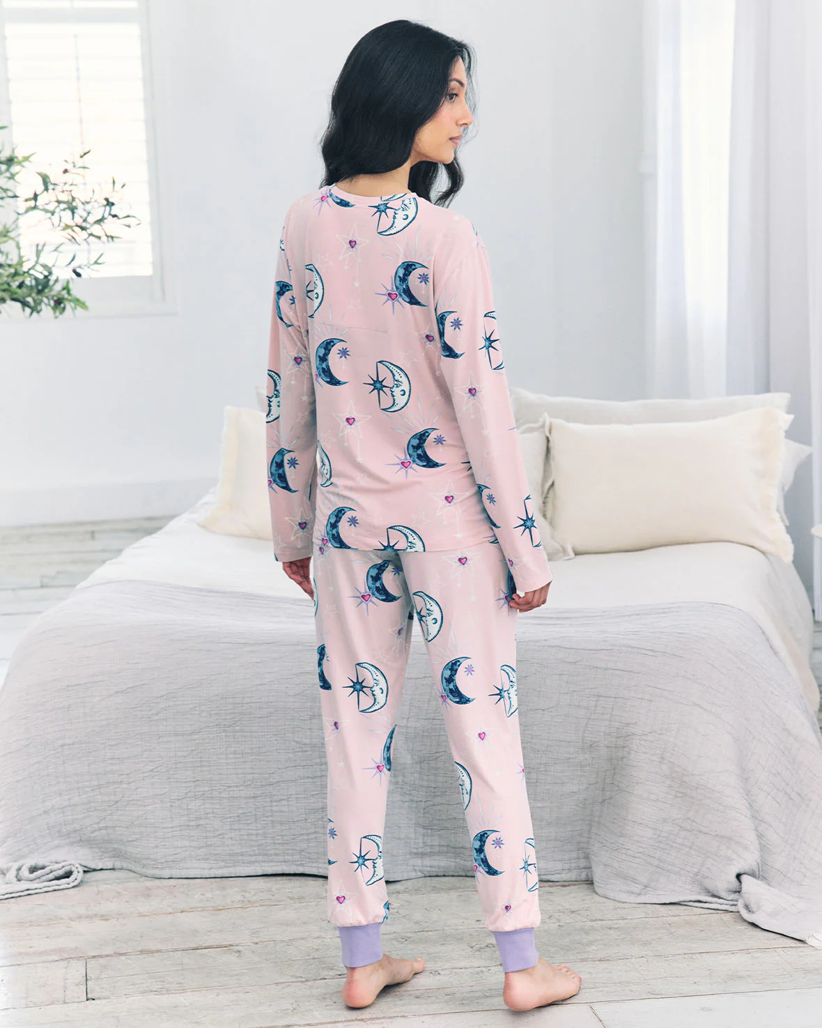 Maternity Astral Hearts Print Long Pyjama Set - Image 6
