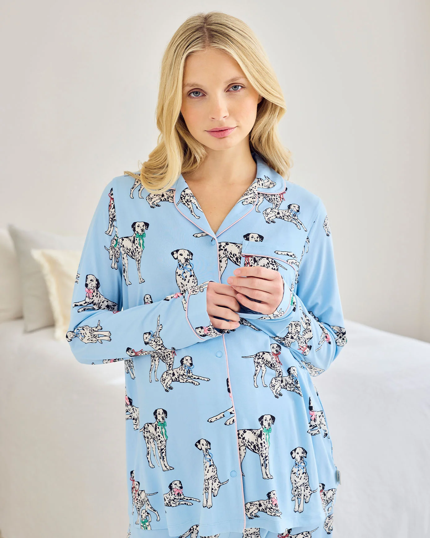 Maternity Dalmatian Dogs Print Long Pyjama Set - Image 3