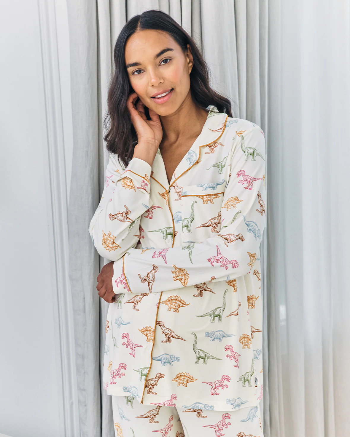 Maternity Dinosaur Print Long Pyjama Set - Image 4