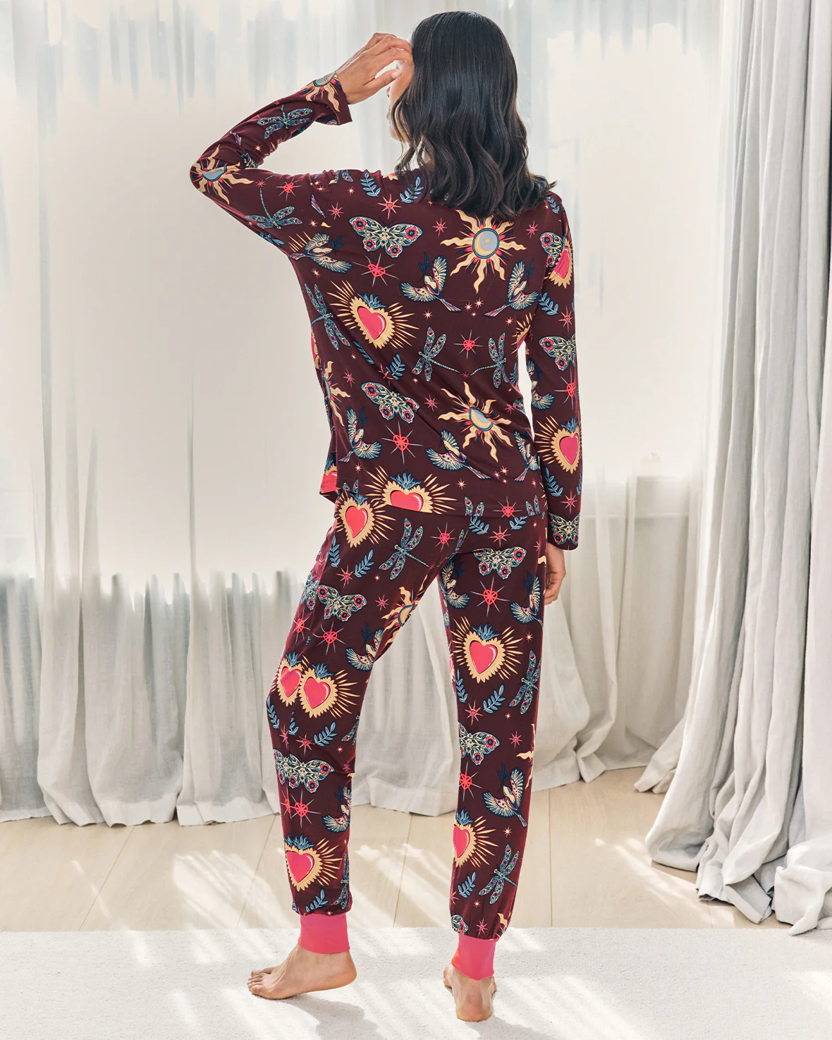 Maternity Enchanted Glade Print Long Pyjama Set - Image 2
