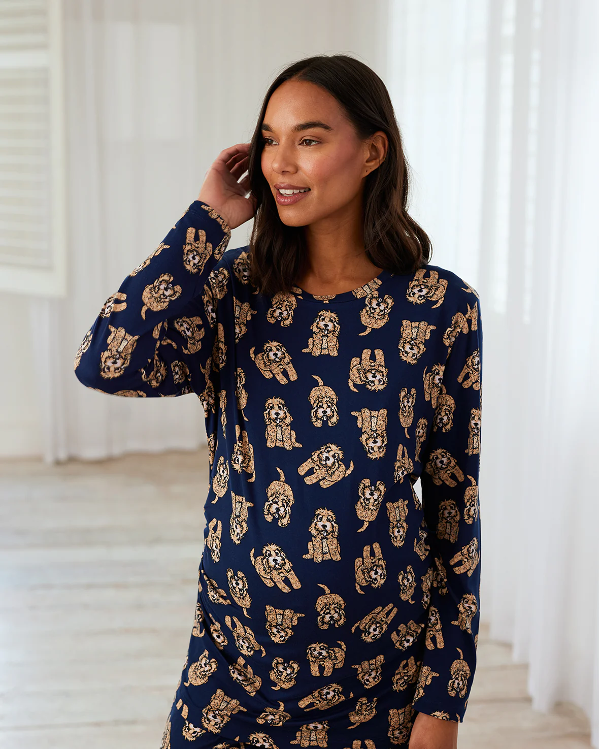 Maternity Cockapoo Print Long Pyjama Set - Image 4
