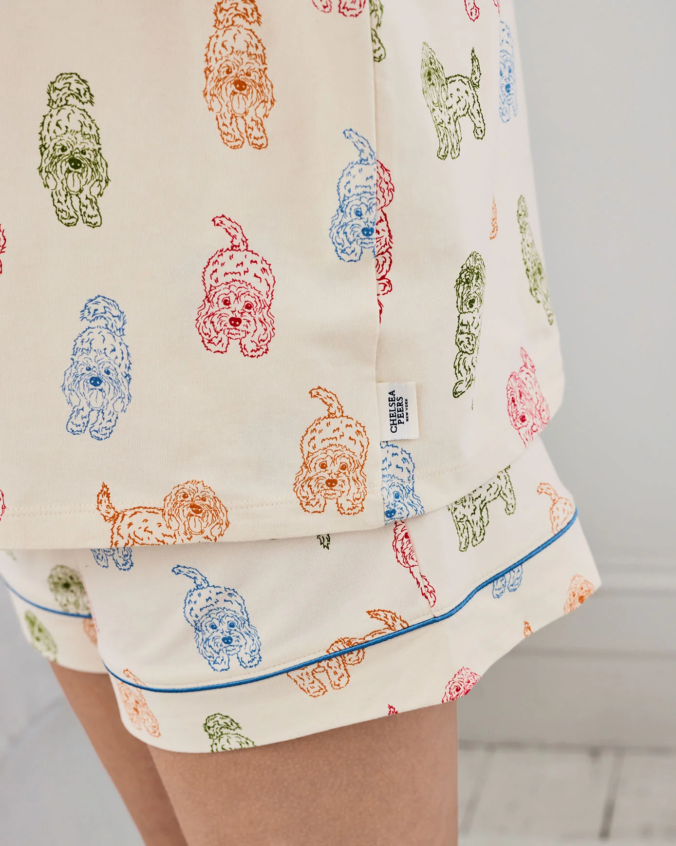 Maternity Organic Cotton Rainbow Cockapoo Print Short Pyjama Set - Image 5